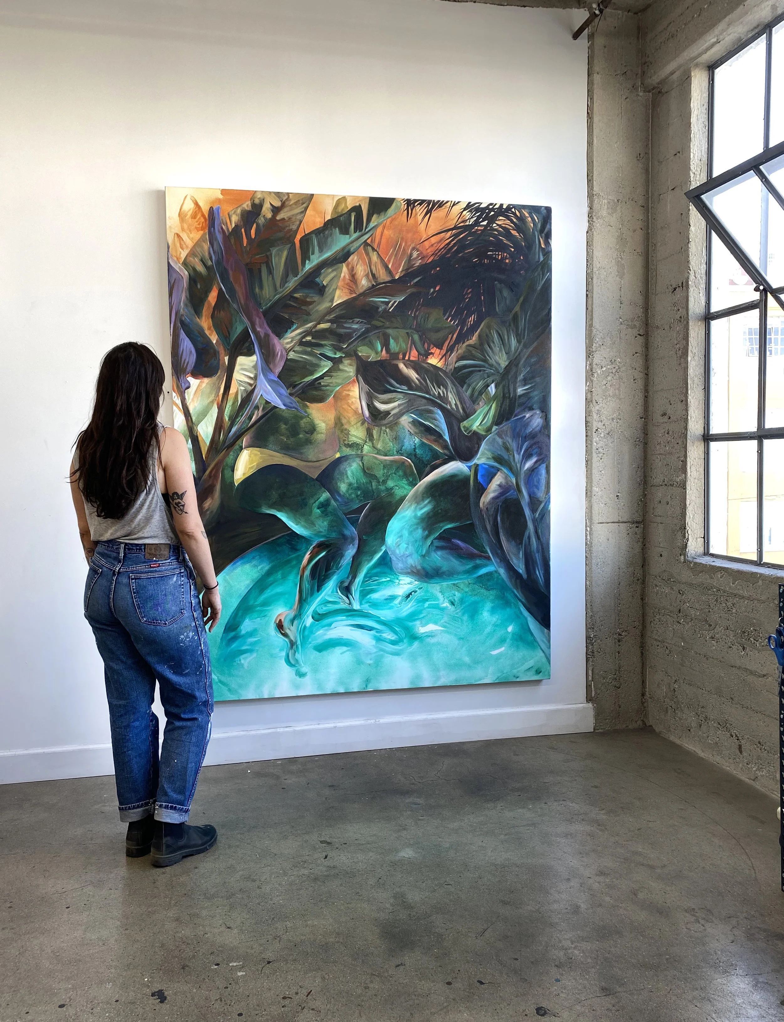 Virginia Broersma's paintings in the studio