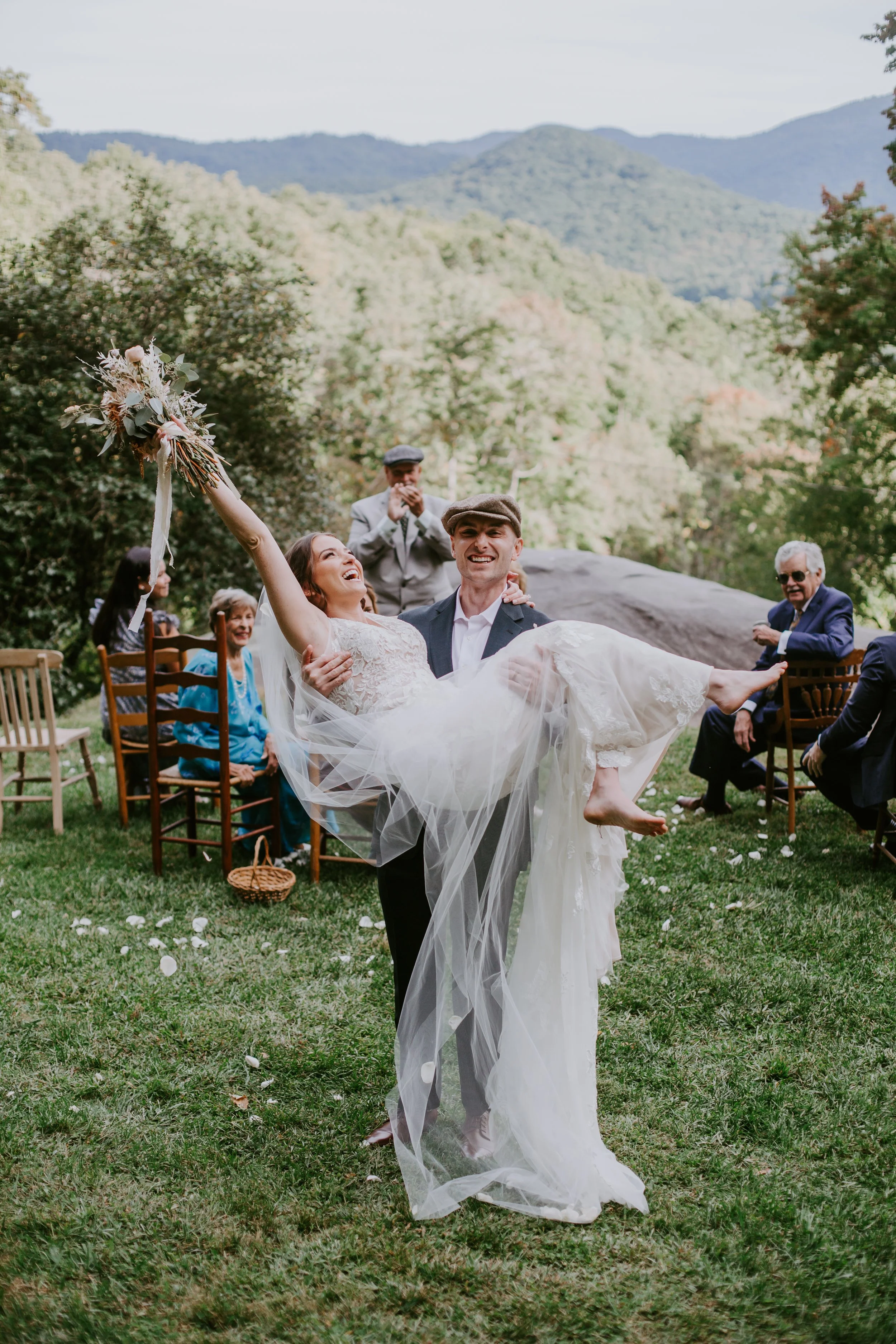 My Sister’s Fall Elopement at Laurel Falls Cabins