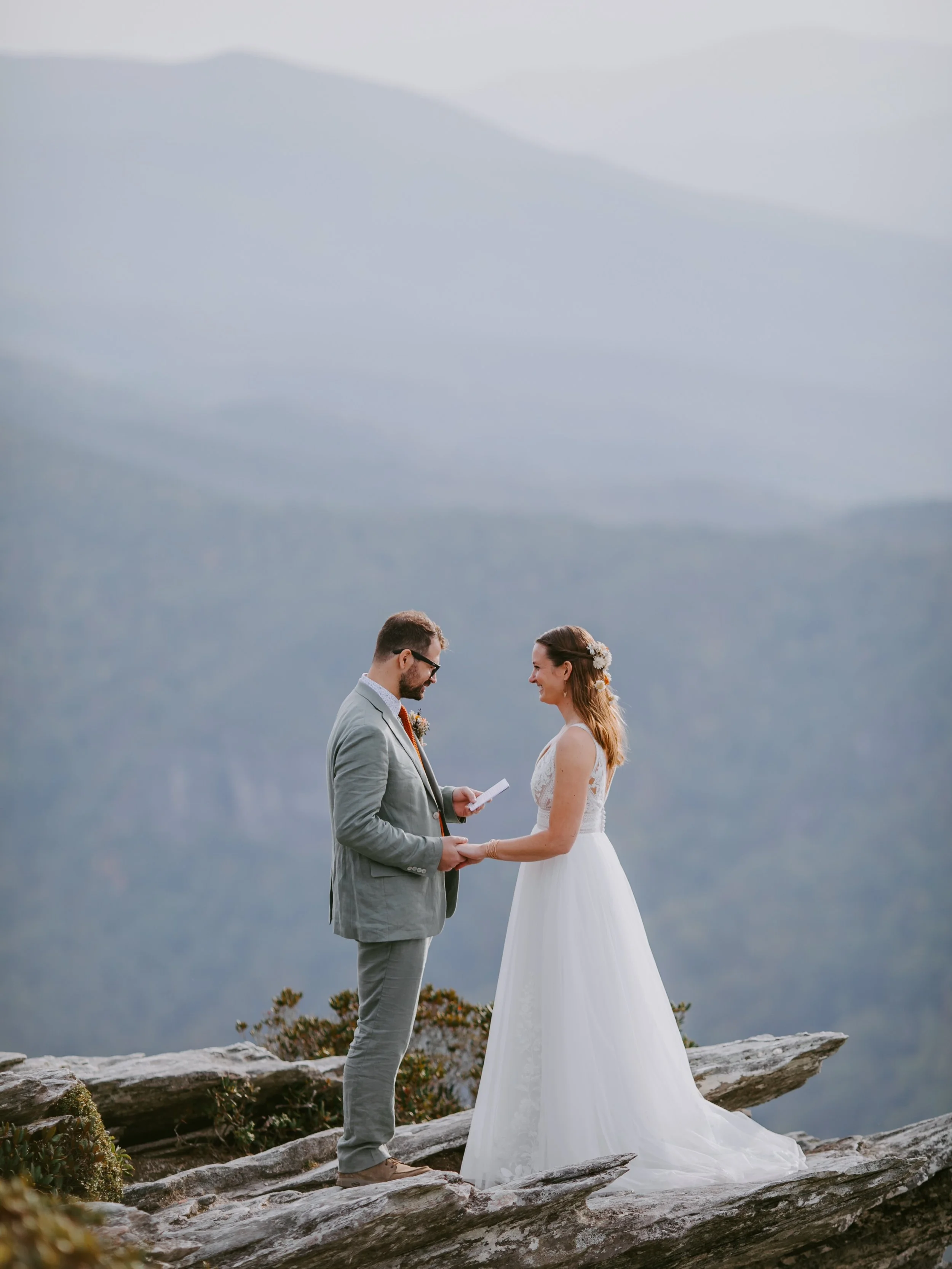 Some words are just meant for each other. 

My couples often choose to do private vows so they can be the most true and vulnerable selves knowing only they will hear the promises shared. Standing in front of guests, being the center of attention can 