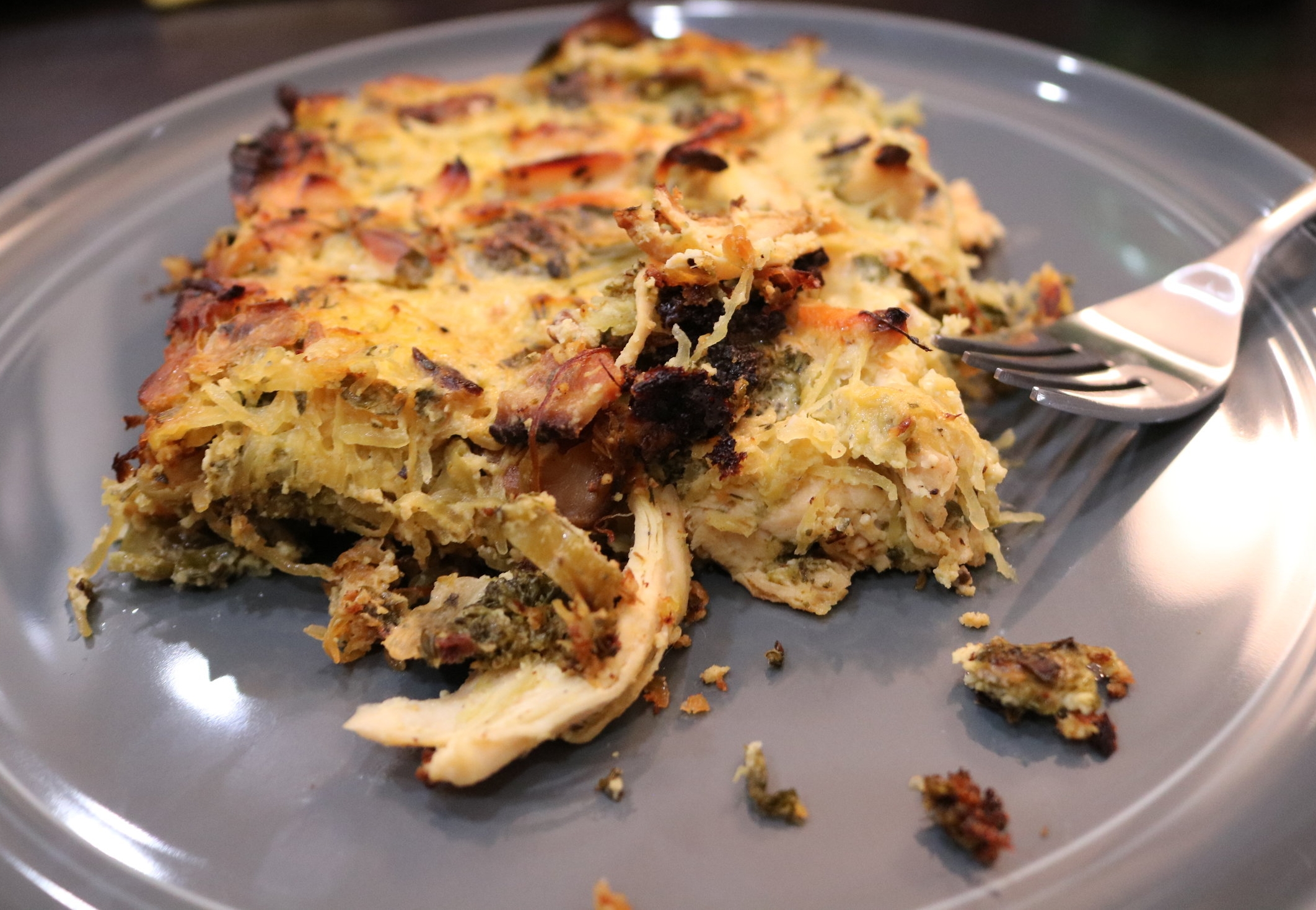 Garden Chicken Spaghetti Squash Bake