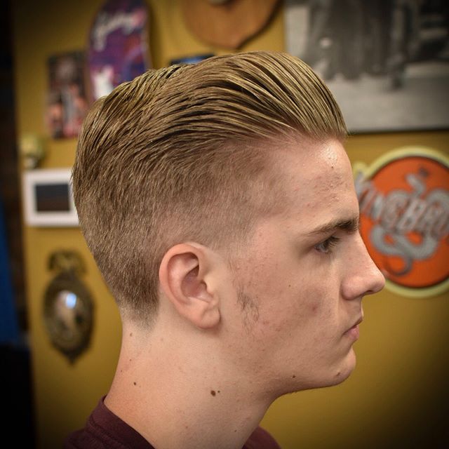 Another angle of the side parted pomp styled with @theholyblack supermax. Appointments are still available. Book online @truenorthbarbershop website, vagaro app, dm or call the shop (leave a voicemail if no answer)