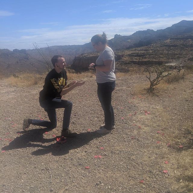 Today I took the love of my life up to the superstition mountains and asked her to spend the rest of her life with me. She said yes and we came down the mountain as fianc&eacute;s! I love you 3000 Sydney ❤️❤️❤️
