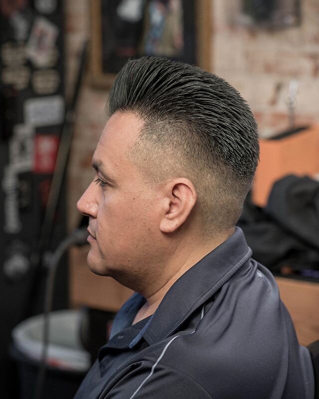 Quiff on some truly straight hair. O clipper cut the top wet, dried, and used blending shears and clippers to create the outline.

#azbarber #theholyblack #barbershopconnect #arizonabarbers #phoenix #tempe #mesa #scottsdale #top10barbers #sailingbarb