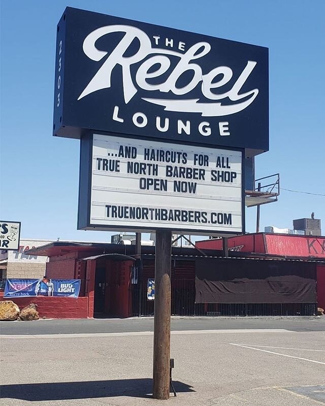 Repost from @truenorthbarbershop
&bull;
Thank you to @therebelphx for letting us borrow your marquee. Support these venues through this challenging time. True North Supports live music🤘🏻 #azbarber #theholyblack #barbershopconnect #arizonabarbers #p