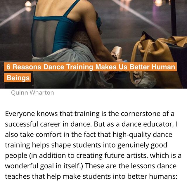 Major throw down from @dancemagazine today ❤️ 6 reasons dance makes us better humans. And there are many many more!! Thanks for the Tuesday inspiration!!