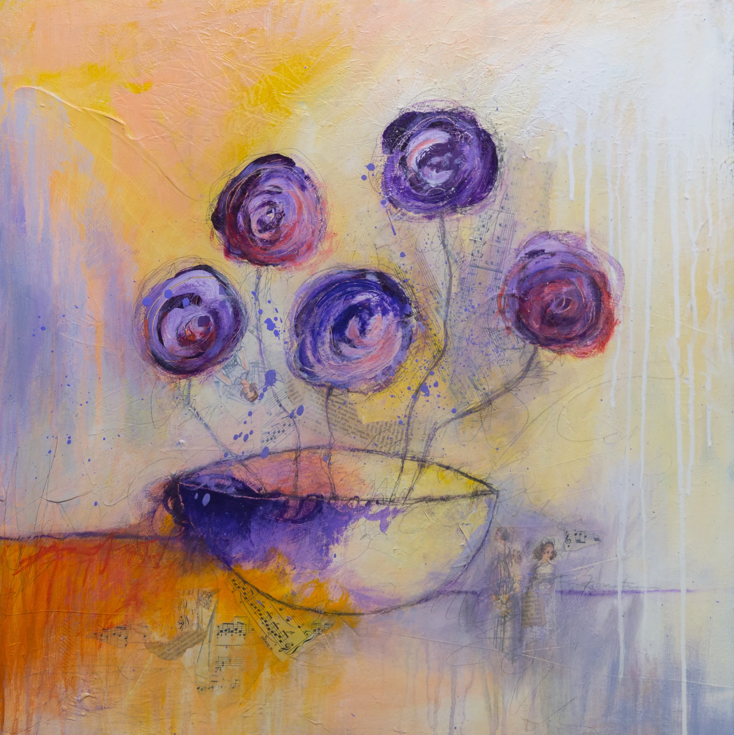 "Purple Flowers" 24x24