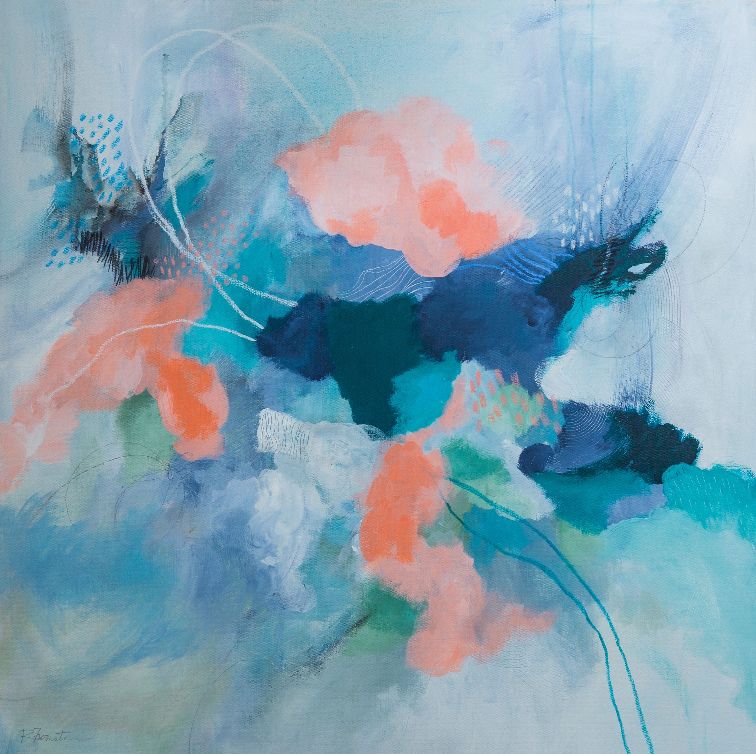 Let Me Go With You / 36x36 / mixed media on canvas