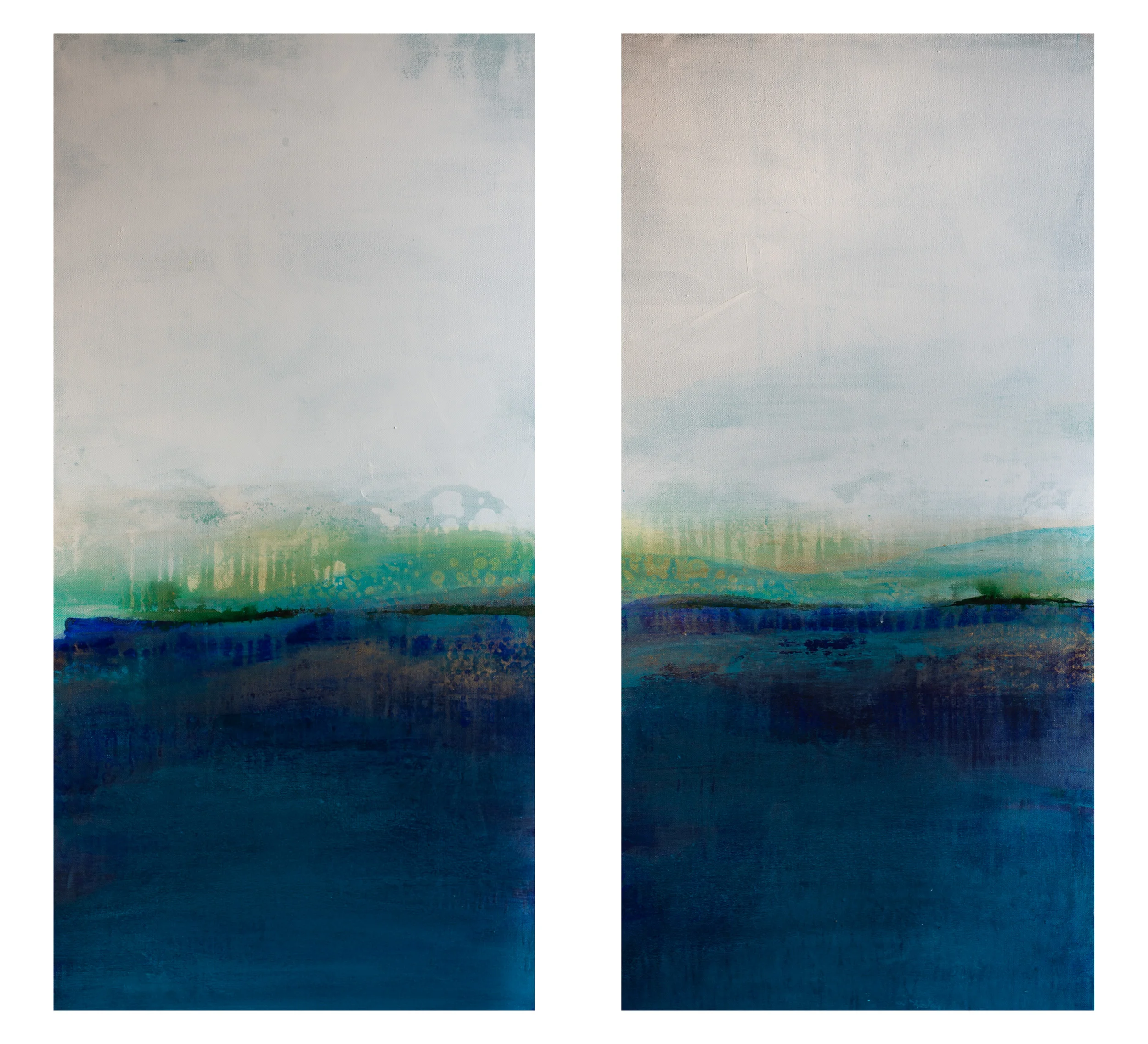 "Blue Attraction #1 & #2" 18x36 each