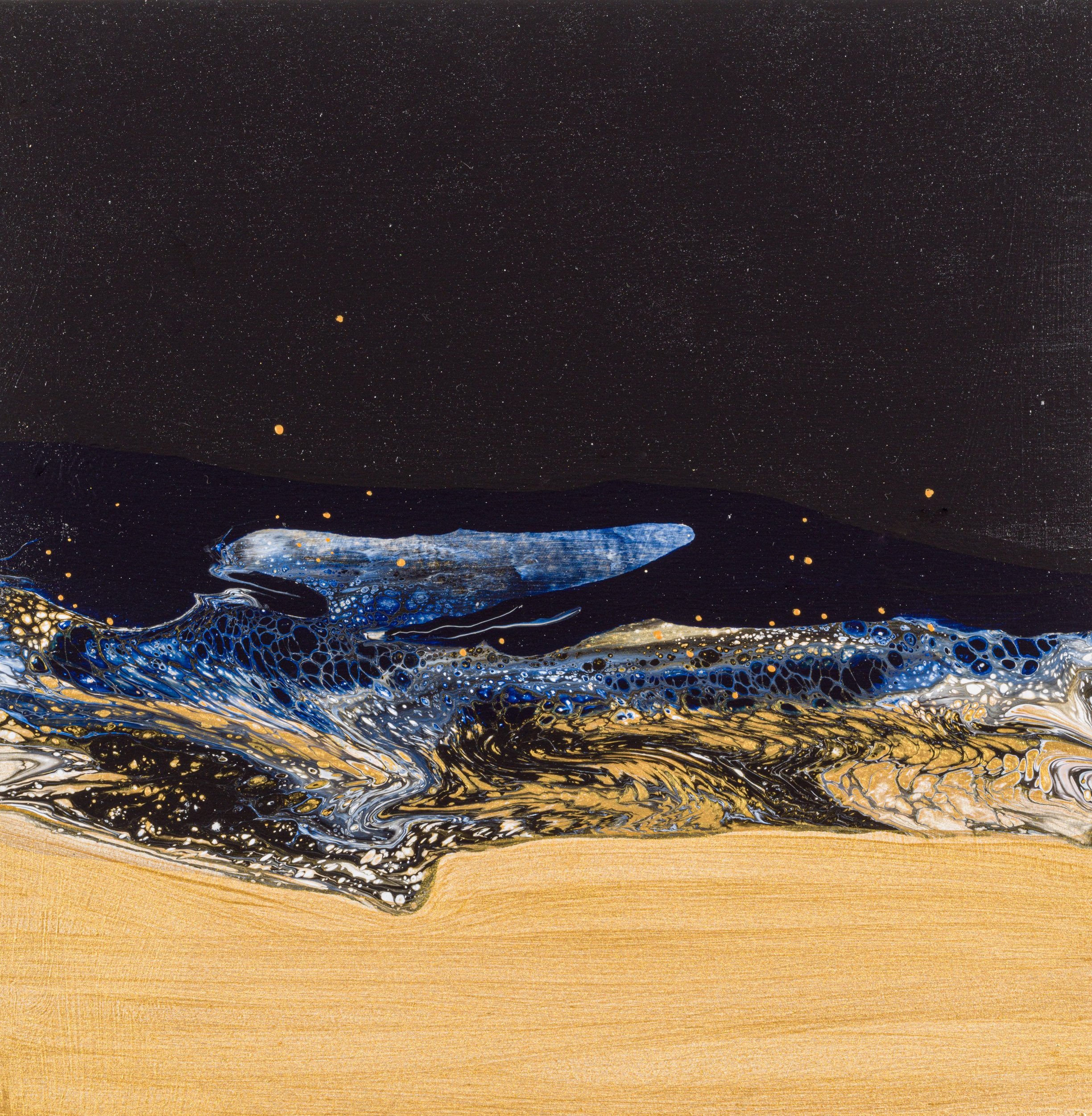 "Midnight skies II" 10x10 on wood SOLD