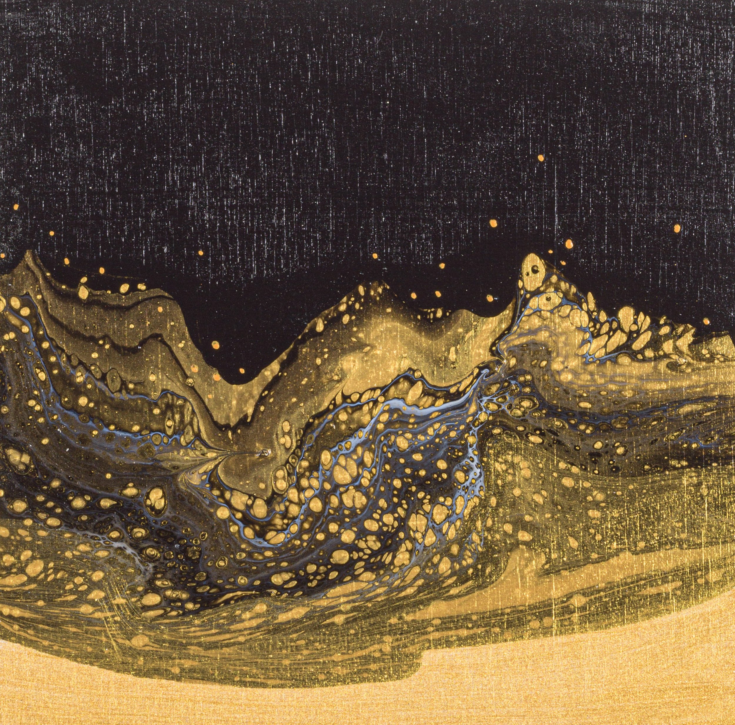 "Golden Waves" 6x6.on wood $150
