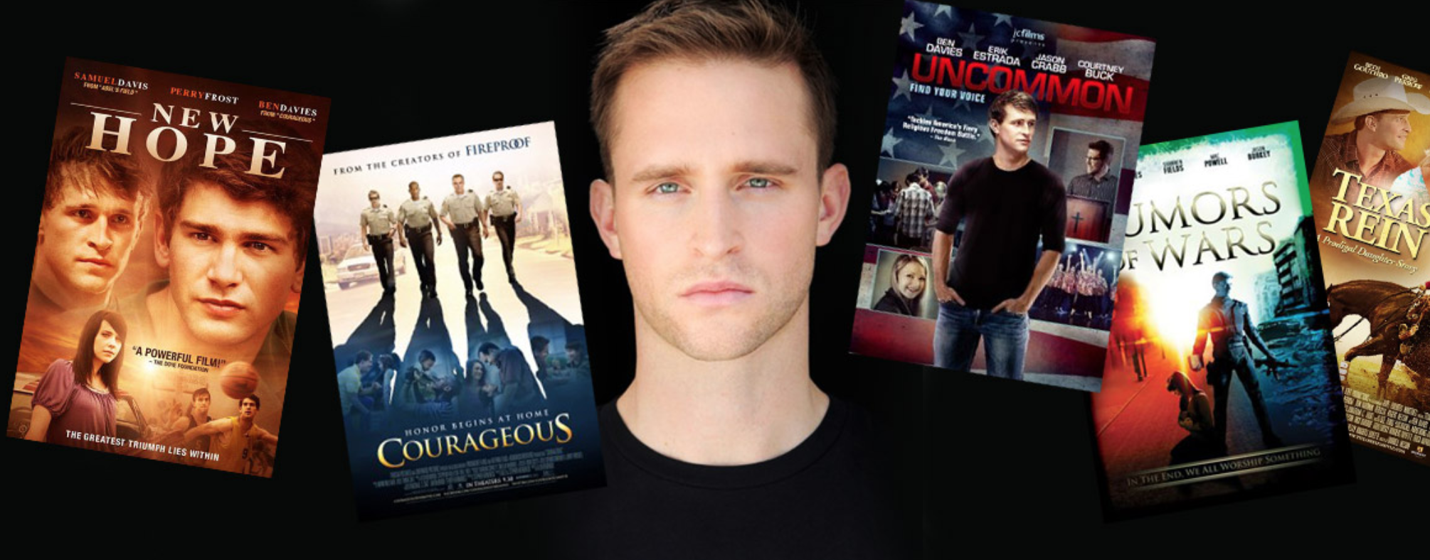 Ben Davies was a college track & field star and is now a leading faith-based film star.