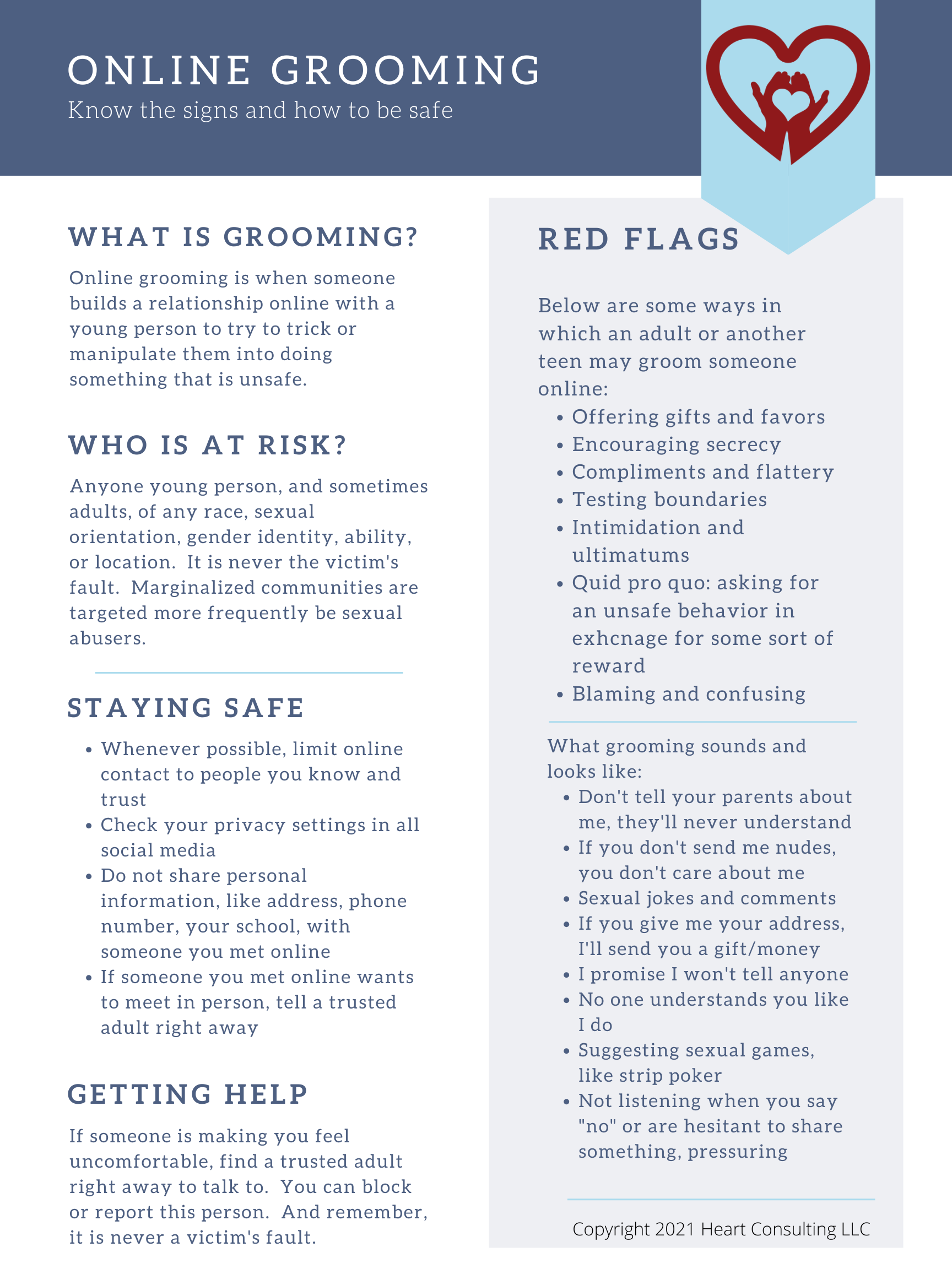 Grooming Information FREE Resource (Digital Download)