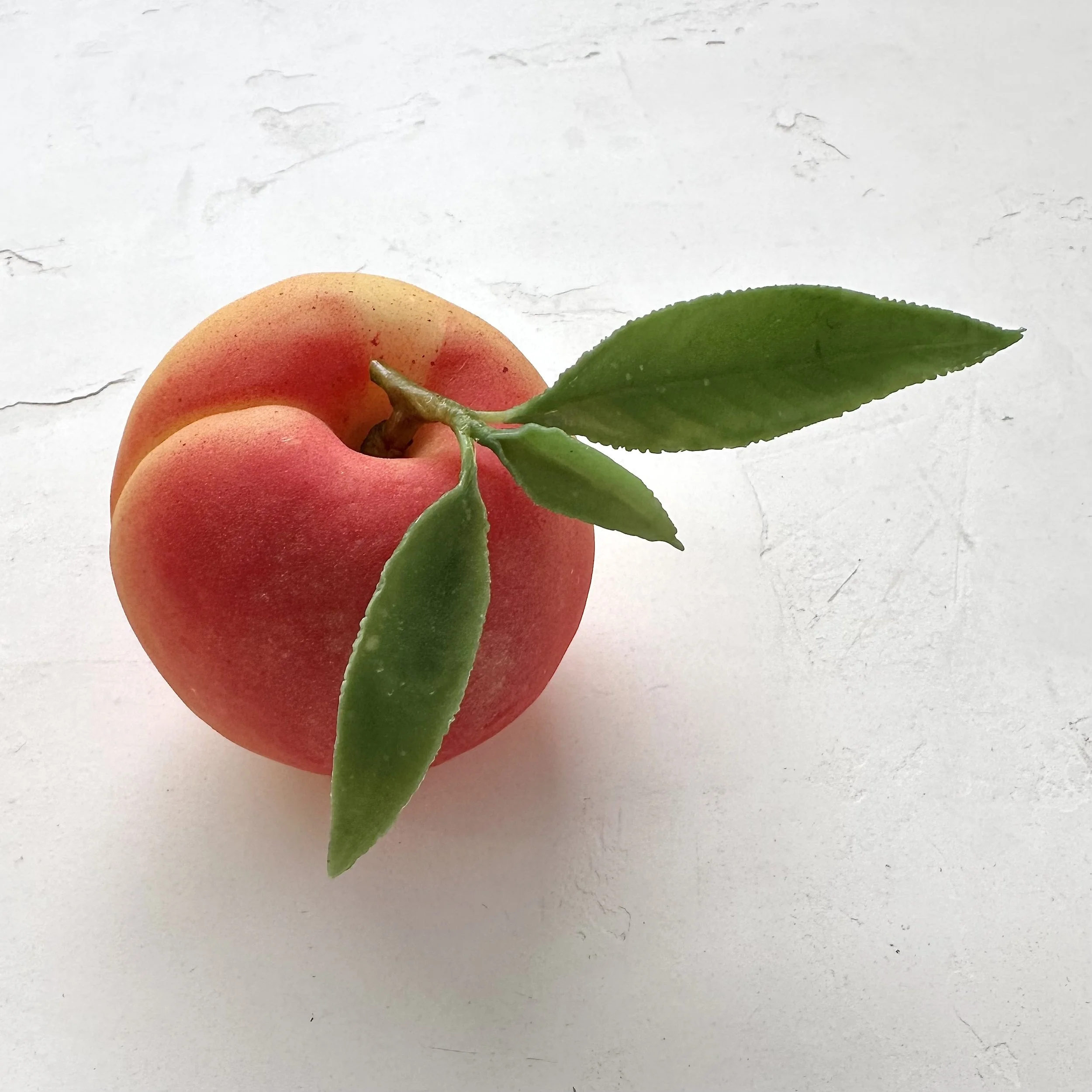 Peach + Leaves - Whole | Faux