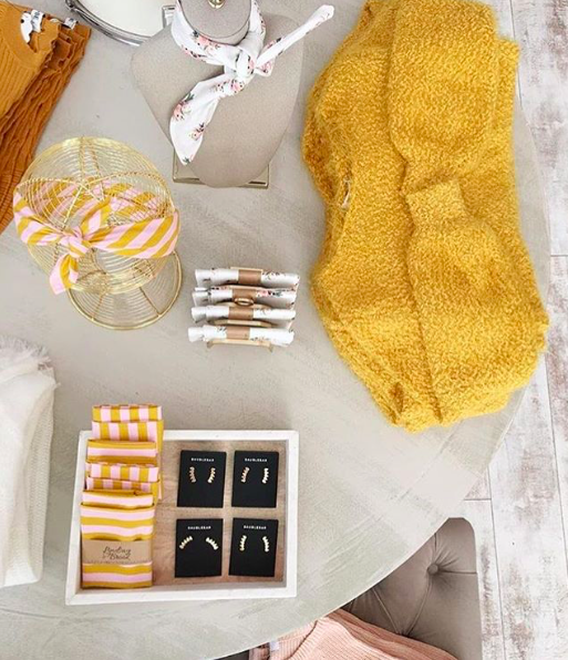 Our bandana fits in this set up at No14 Boutique in Pittsburgh so well! (IG: @no14boutique)