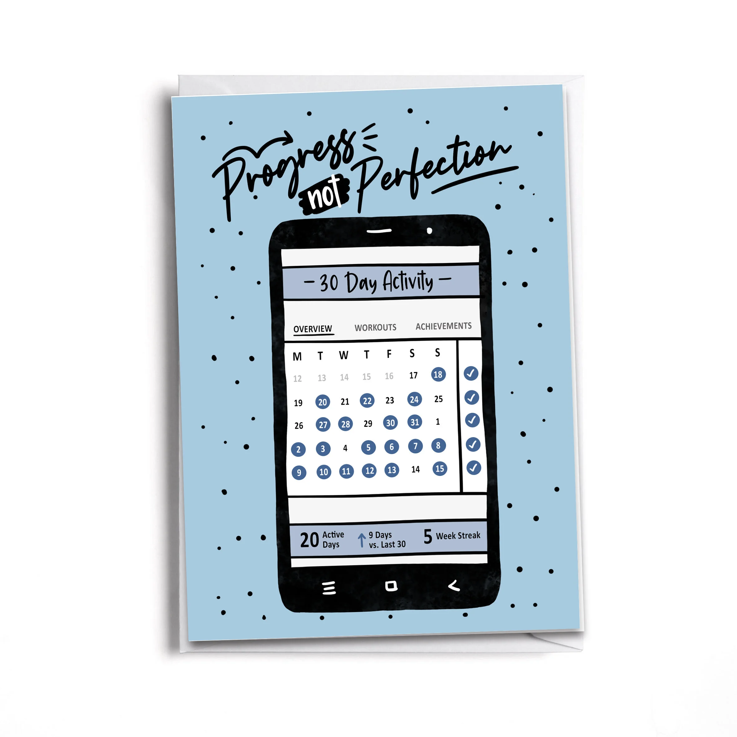 Progress Not Perfection |  Peloton-Inspired Card