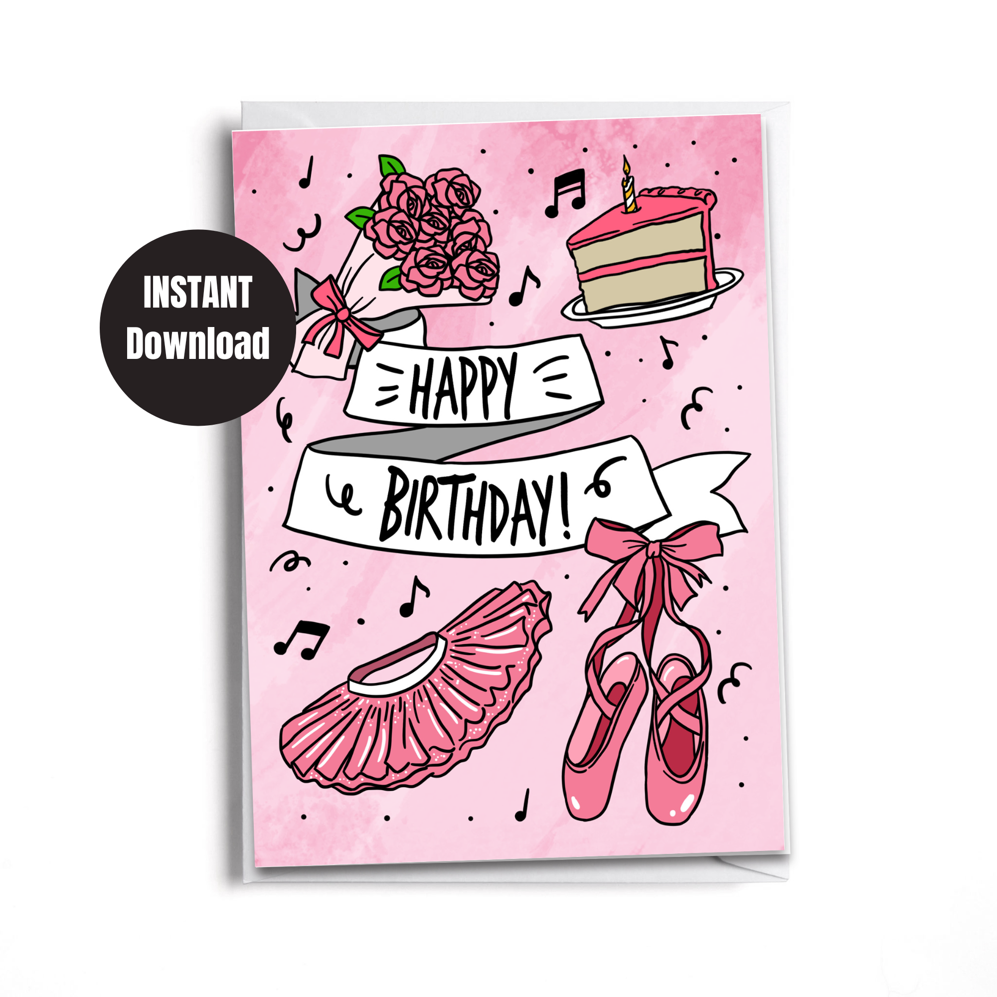 Birthday Card for Ballet Dancer / Ballerina Printable | Instant Download