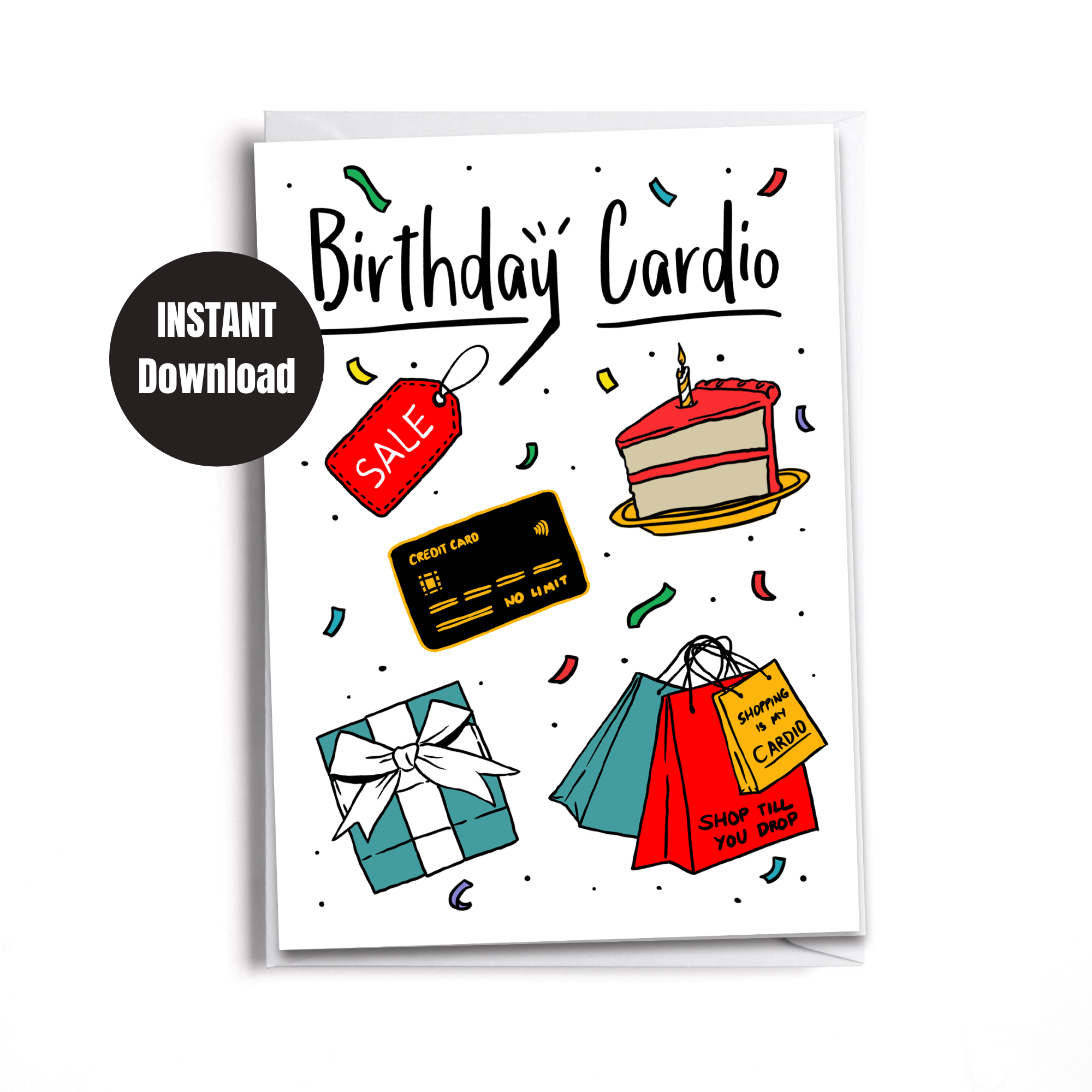 Birthday Card for Shopper Printable | Instant Download