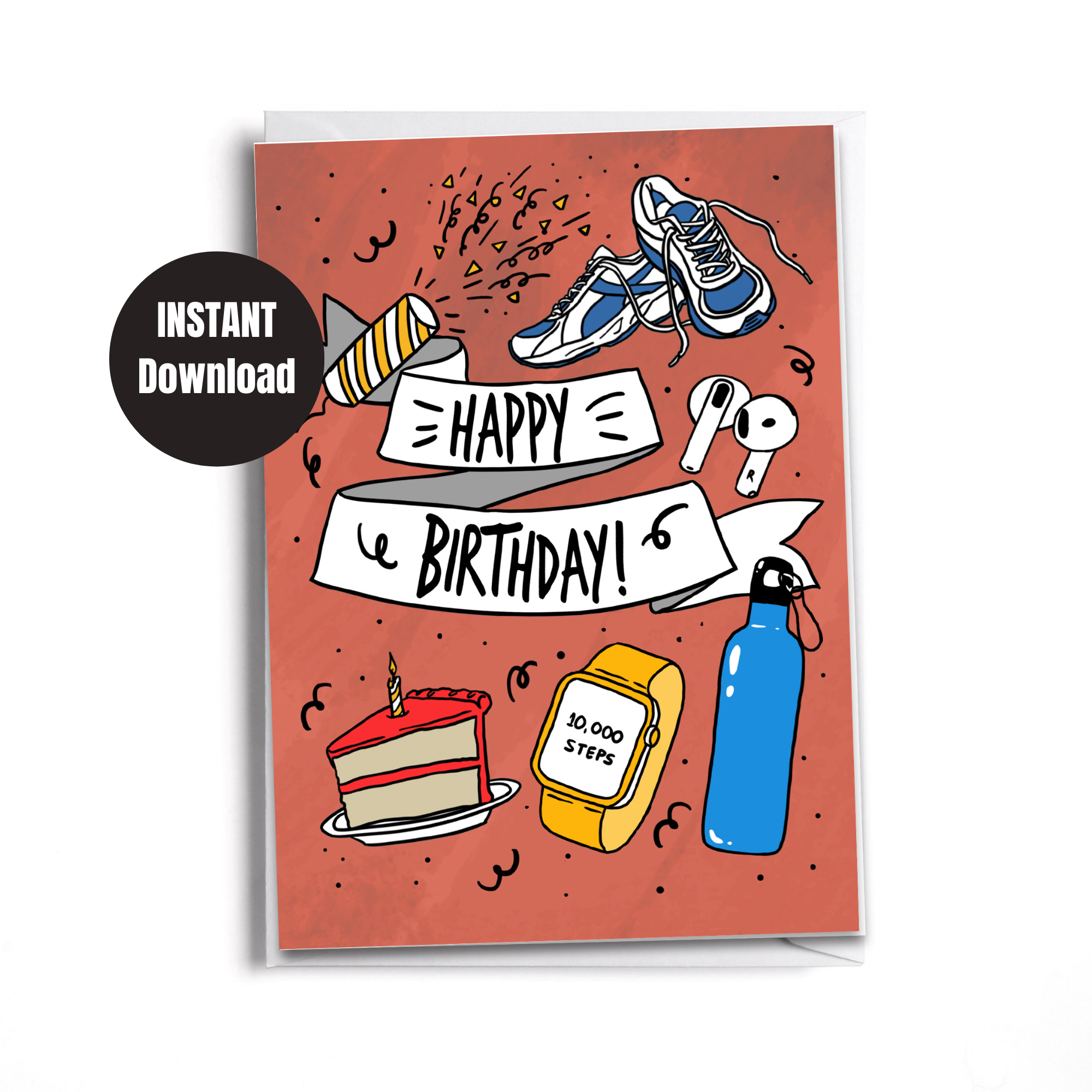 Birthday Card for Power Walker  Printable | Instant Download