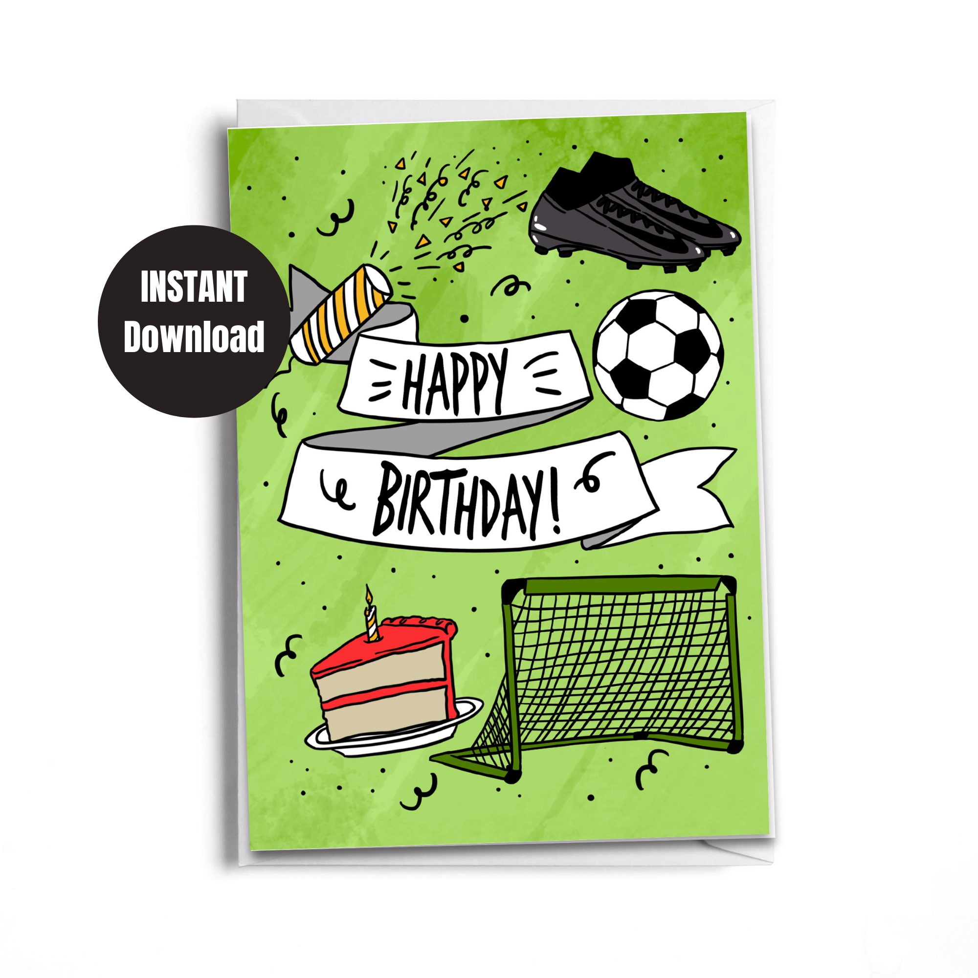 Birthday Card for Soccer Lover  Printable | Instant Download