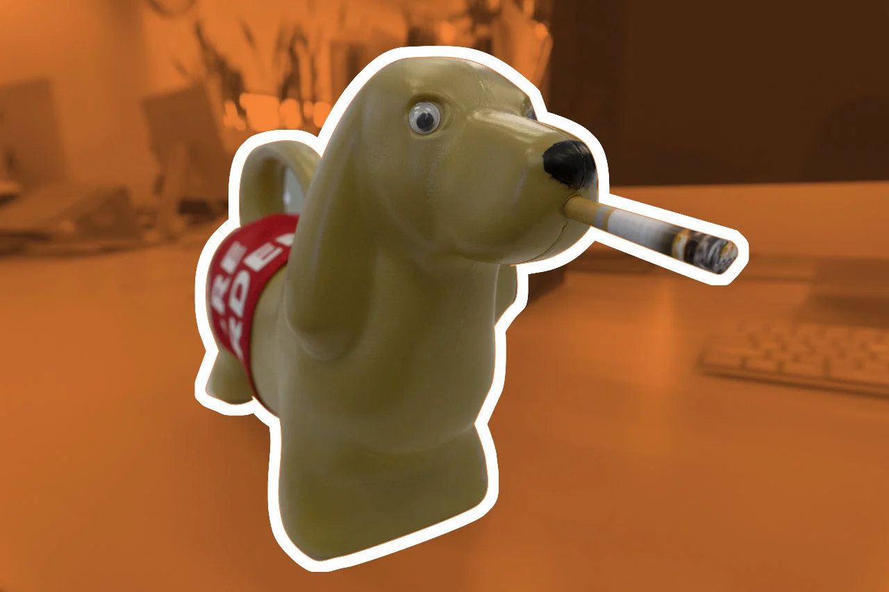 Zero, the smoking dachshund