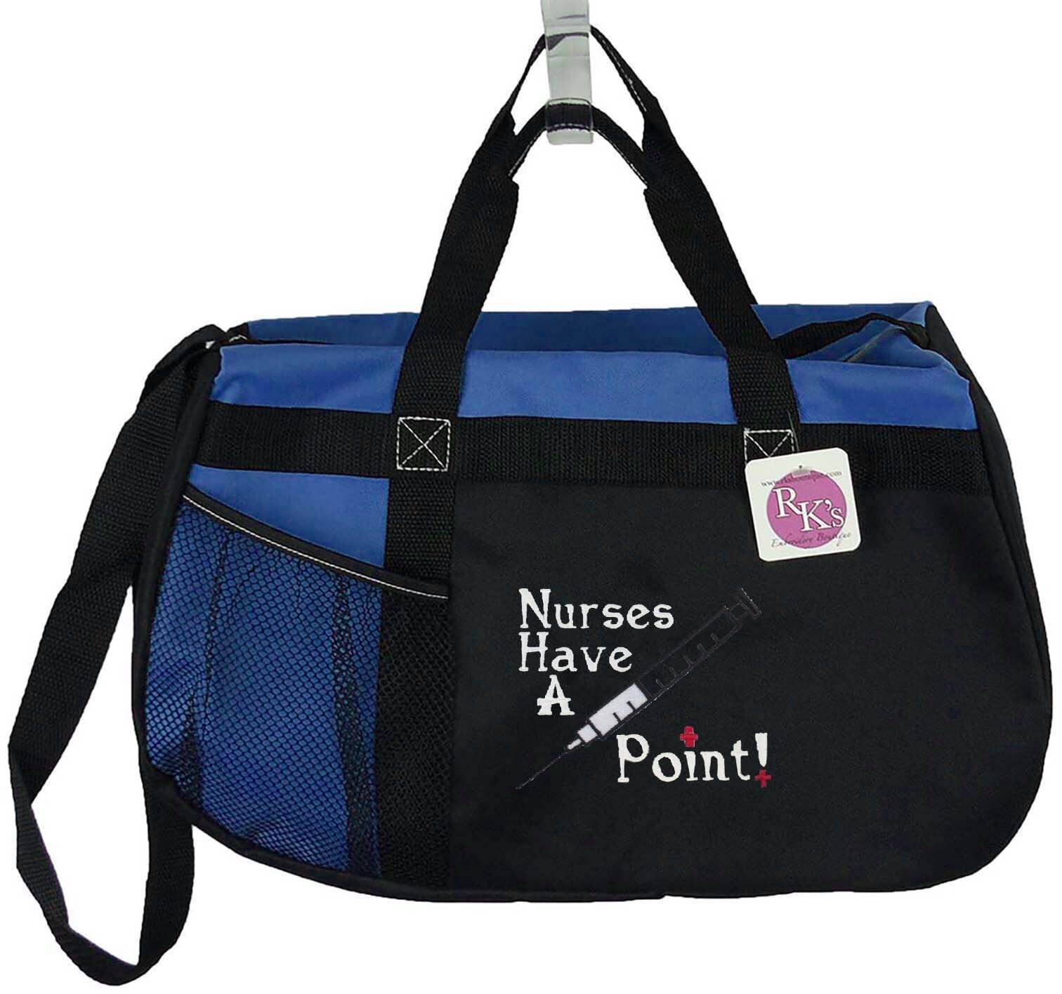 Nurses Have a Point Monogram Bag Red Duffel Gemline Sequel Medical Needle LPN RN 