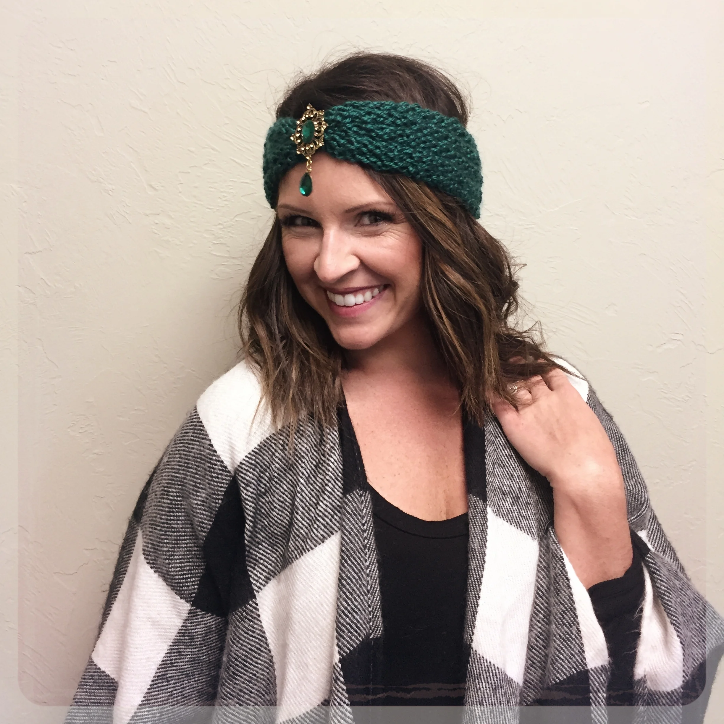 Turban Style Ear Warmer Vintage Broach Free Pattern Knit