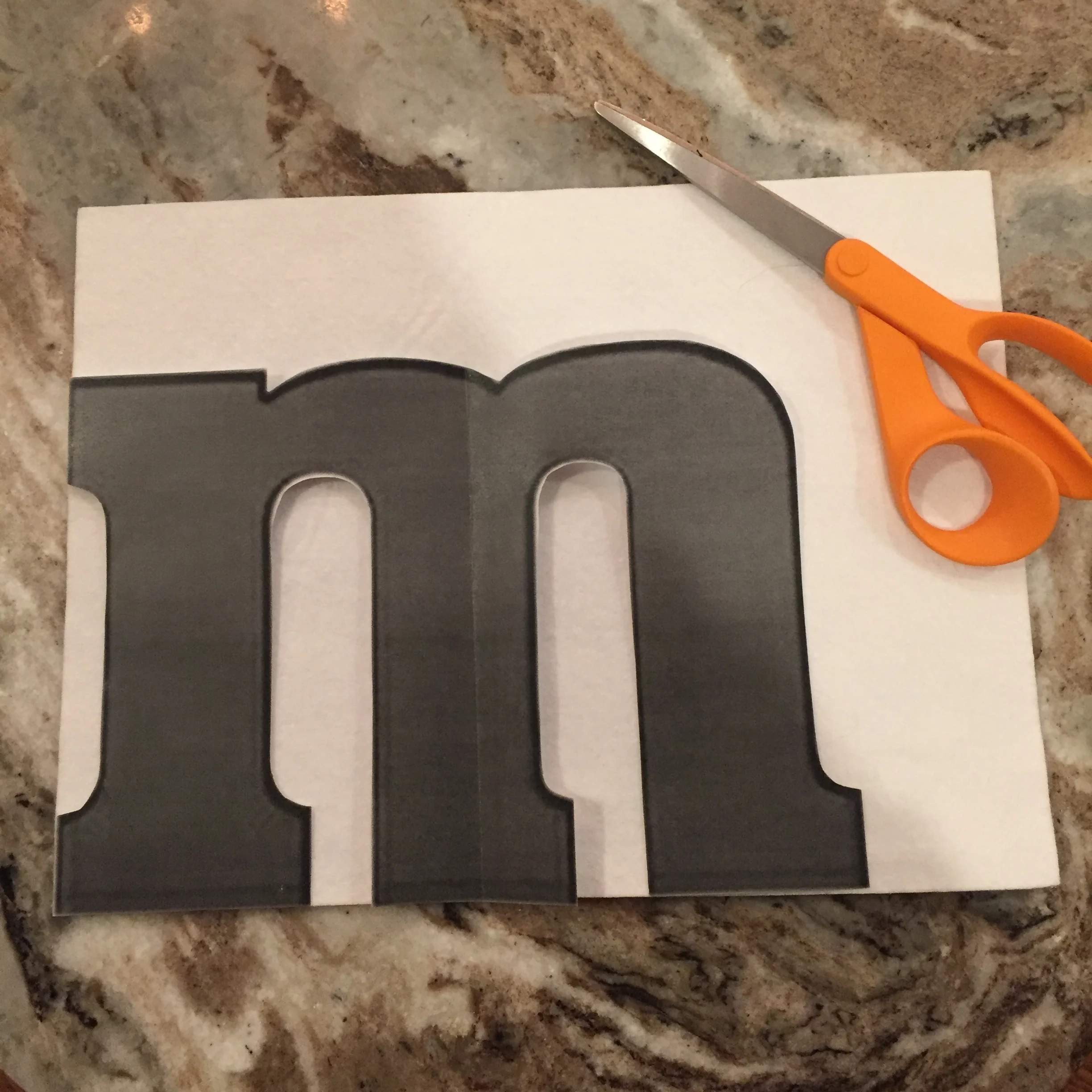 Step 1: cut out ‘m’