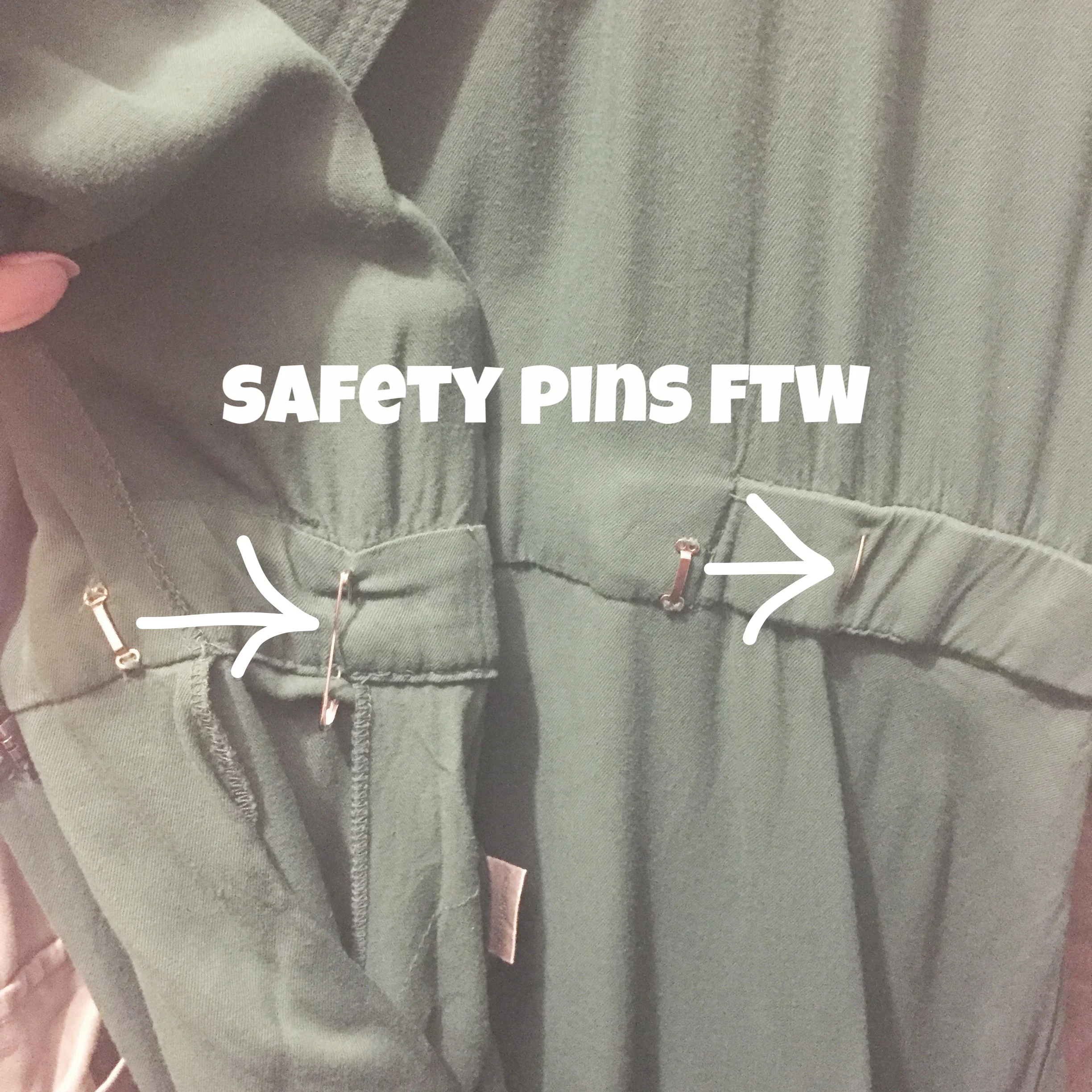 Fix wrap dress with safety pins