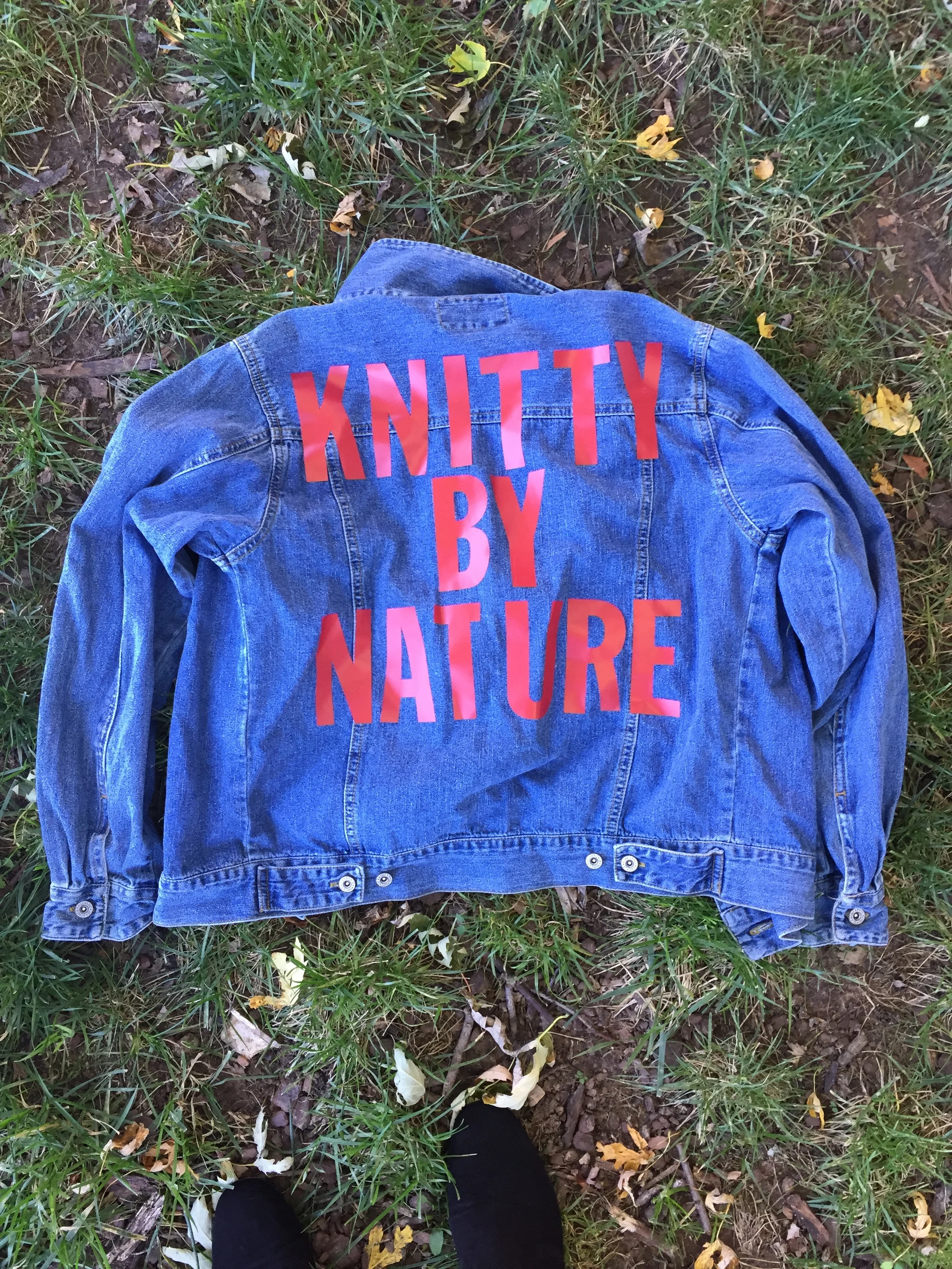 DIY Knitty by nature mantra painted mantra jacket