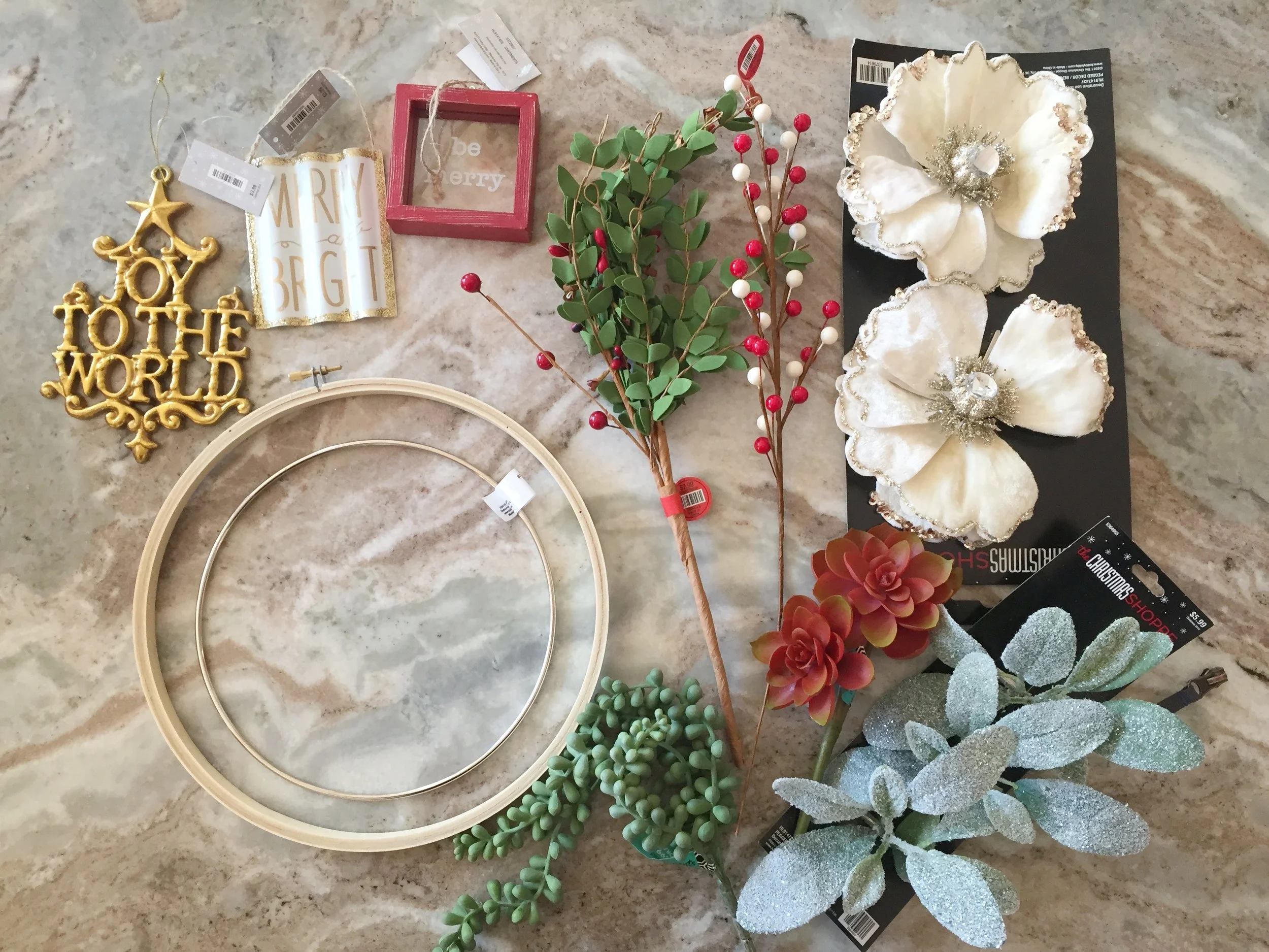 hanging embroidery hoop floral arrangement diy