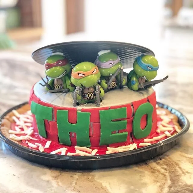 | Sewer Cake |
.
One of our favorite things about our first born since toddlerhood has always been his quirkiness, which it&rsquo;s safe to say remains intact. 
Me: What cake do you want for your bday?
Theo: Sewer.
Me:
Theo:
Me: Wh ... what?
Theo: I want a sewer cake.
Me: *deep breath*
.
This was my first foray into fondant, and it went much better than the train wreck I was mentally prepared for. His face lit up when he saw it, which is all that matters- though he did dock points for the turtles and manhole cover being inedible, which I thought was fair.
.
Theo also asked for a physical sewer for his birthday gift, and Noah and I were so proud of the sewer-shaped plastic shield we found him. His response: &ldquo;I love it! But I thought it would be a real sewer.&rdquo; Maybe we&rsquo;ll get you a 100-lb solid metal disc when you&rsquo;re 7, buddy. I love your little mind and I hope you never change.
.
.
.
#kidsofinstagram #momsohard #momsofinstagram #diy #diycake #diybaking #fondantcake #mamatried #sewersofinstagram #birthday #birthdayboy #theothersewer @tmnt