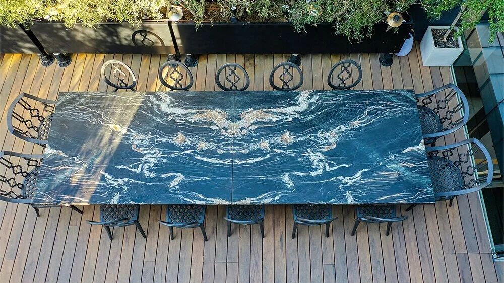 Outdoor stone patio table of granite