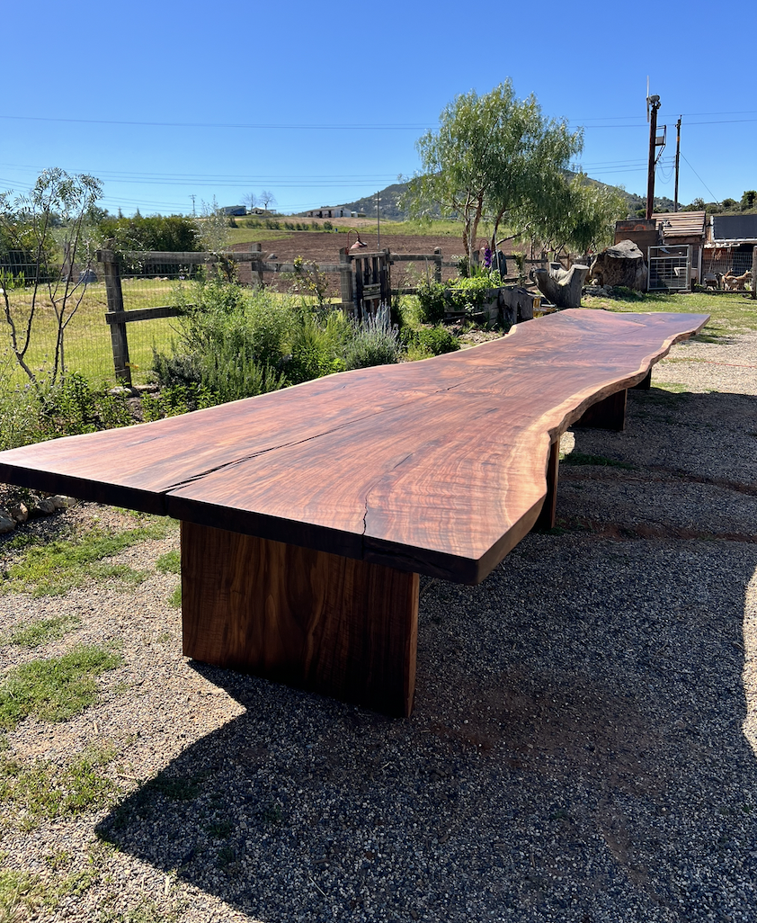 Large outdoor wood table