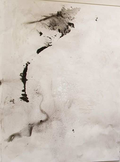  Abundance of Scarcity III - 100×100cm - Charcoal, Seashell, Ash on Paper  