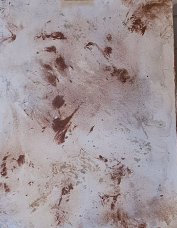  Abundance V - 100×100cm - Red Rock, Seashell on Paper 