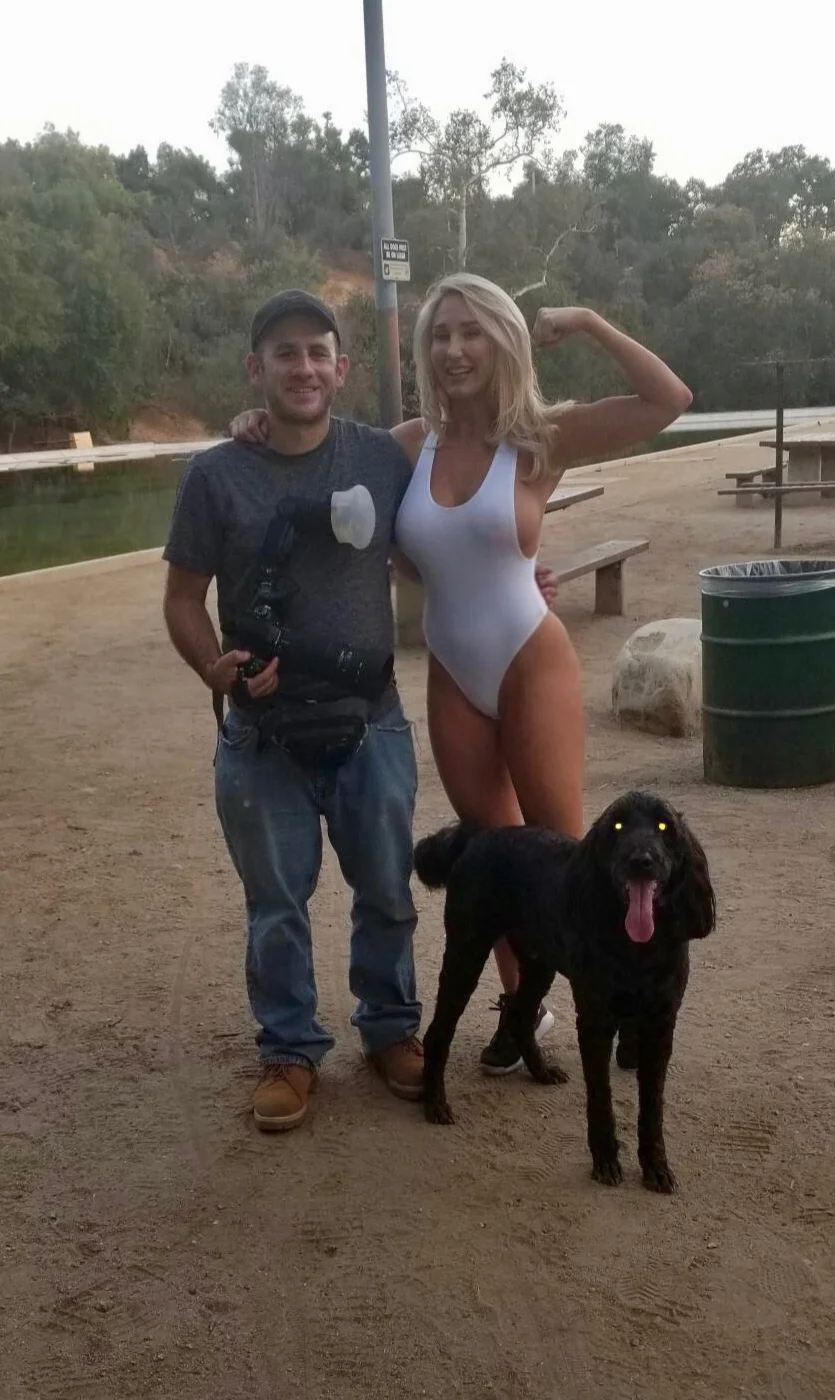 Personal Trainer Haley Kate, dog Langston and I after a finished photoshoot in Pasadena, CA