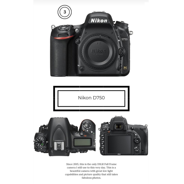 Nikon DSLR camera d750 photography product