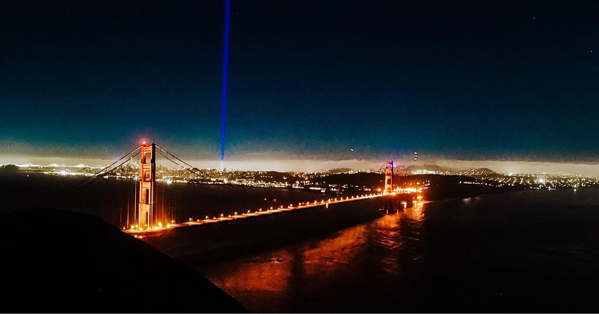 This is a bucket list shot for me, and its *nearly* perfect. My goal is to get the milkway over the Golden Gate Bridge but when we were there the nearly full moon was out. I still got this shot from my drone! I Love how it turned out! 

 #chelsietren