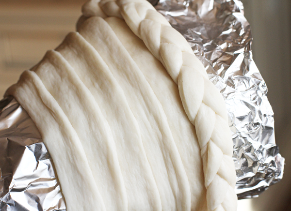 Now just wrap the braid around the top portion so it's your finished edge.