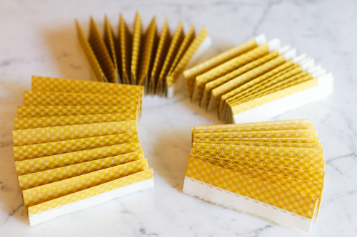 Now you should have 4 fanned out pieces. Are you with me?
