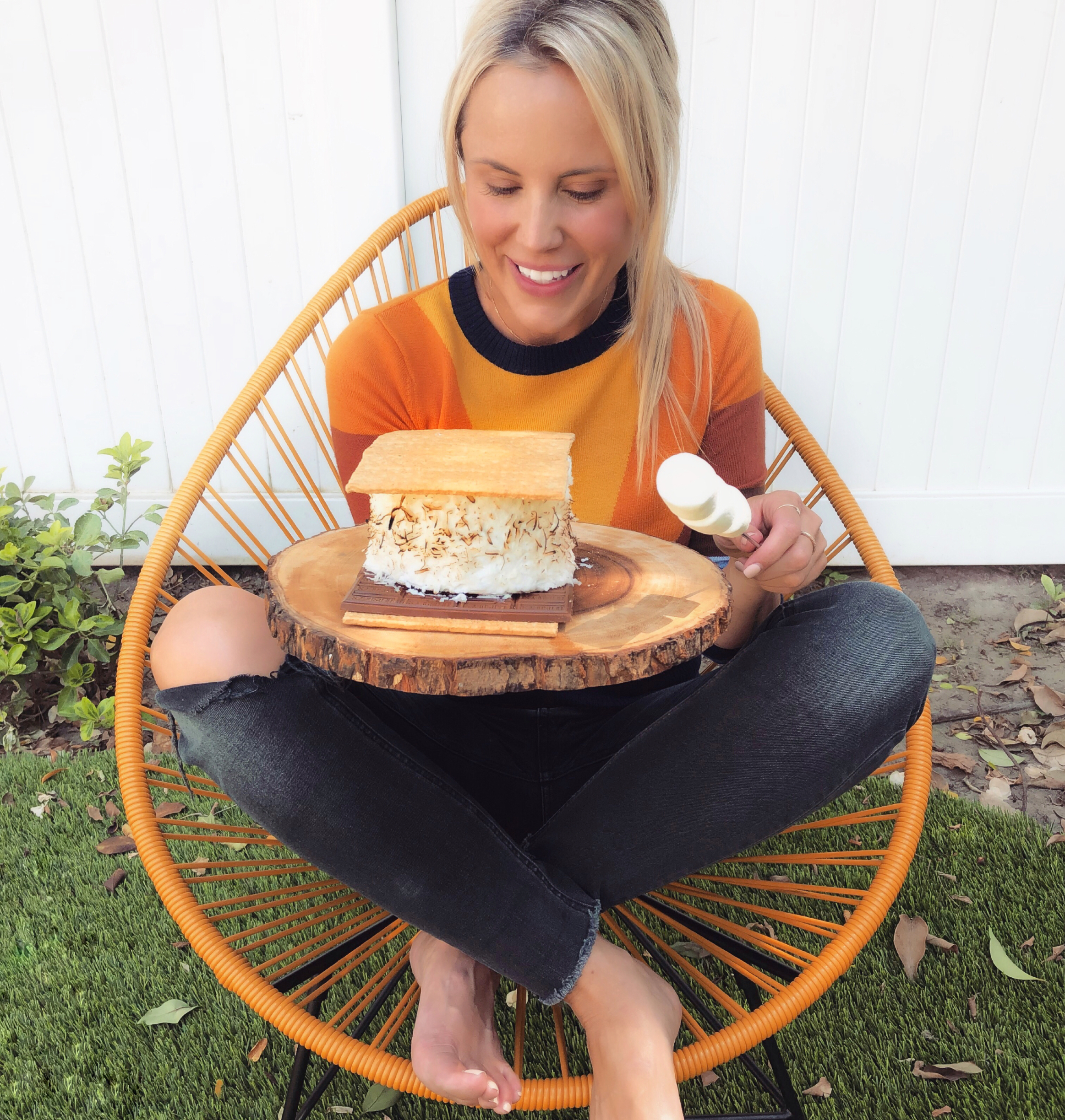 Giant S'mores Coconut Cake