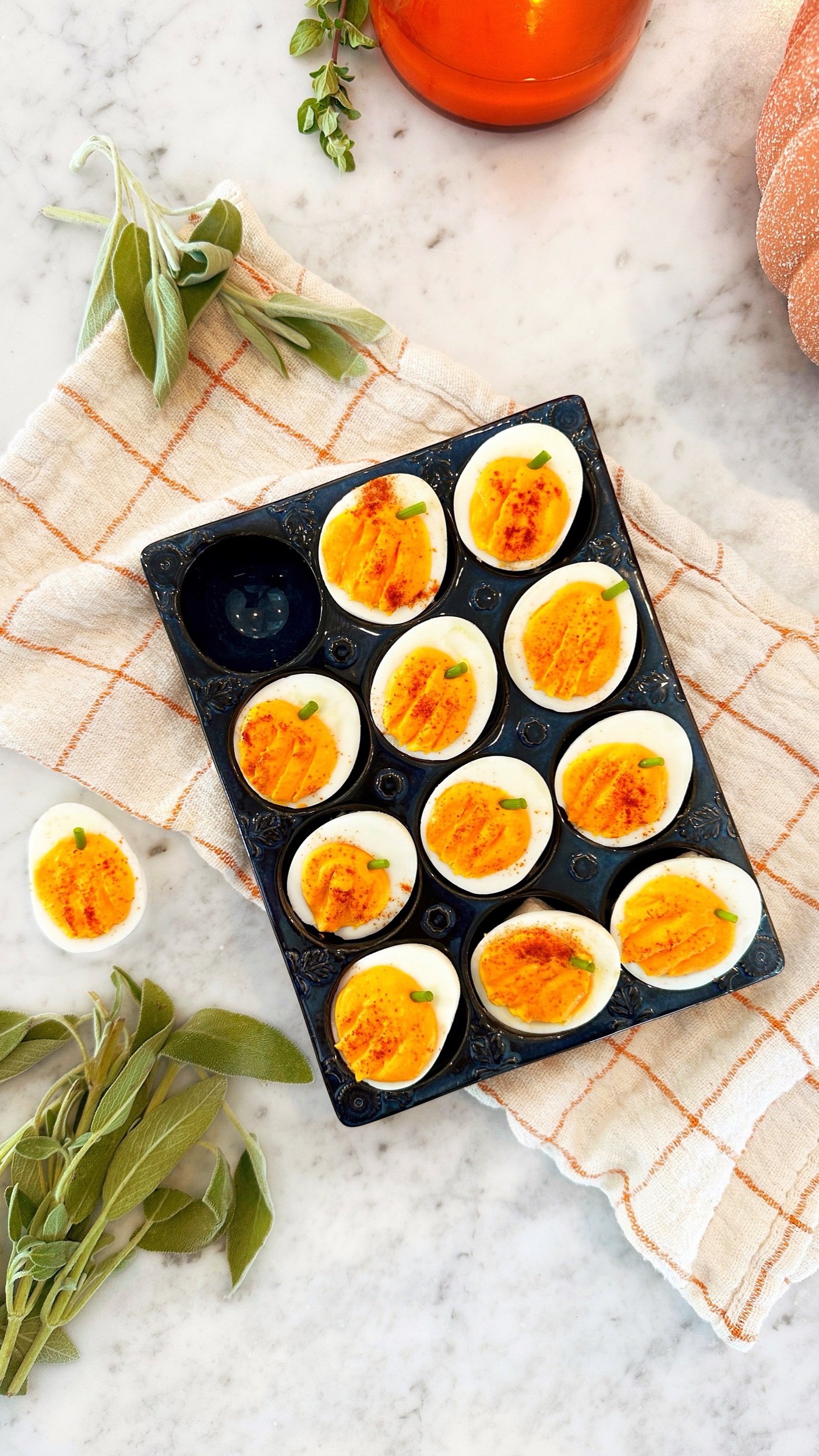 Pumpkin Deviled Eggs