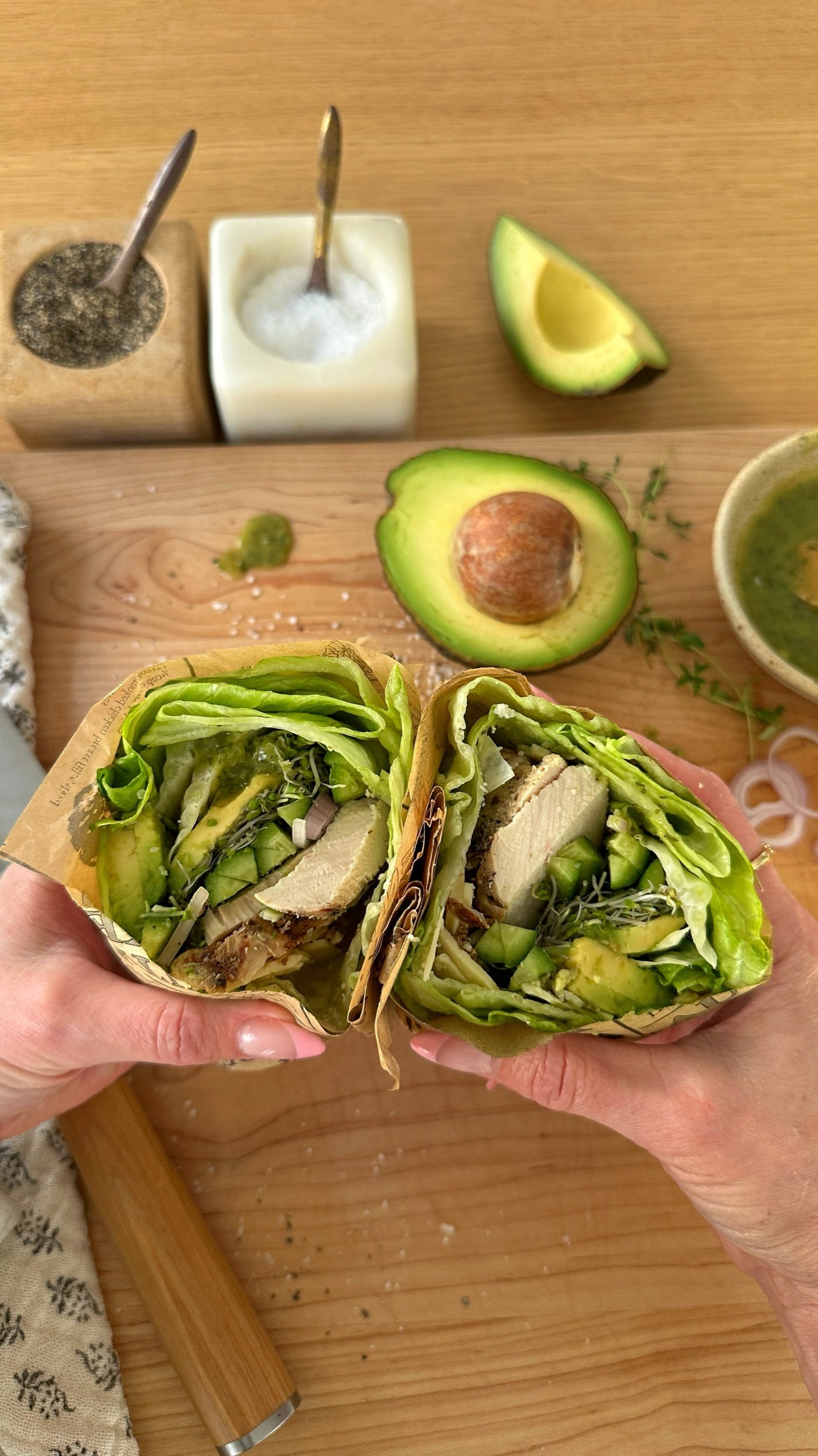 Green Goddess Chicken Wrap