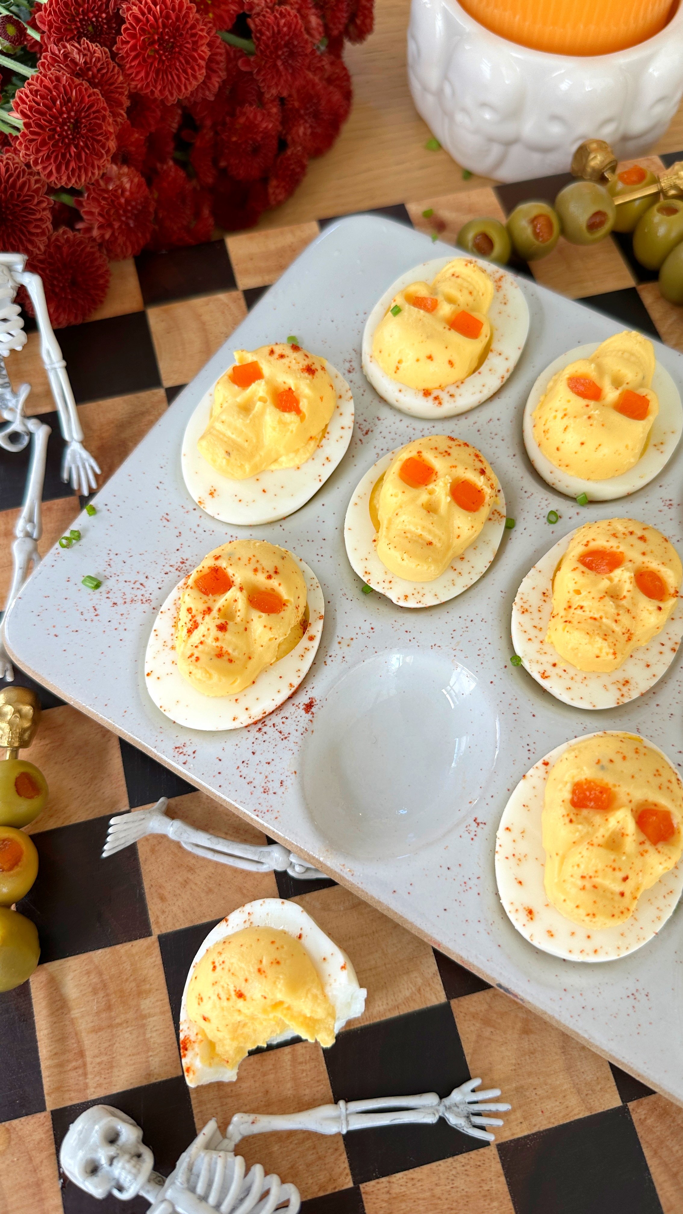 Halloween Skeleton Deviled Eggs