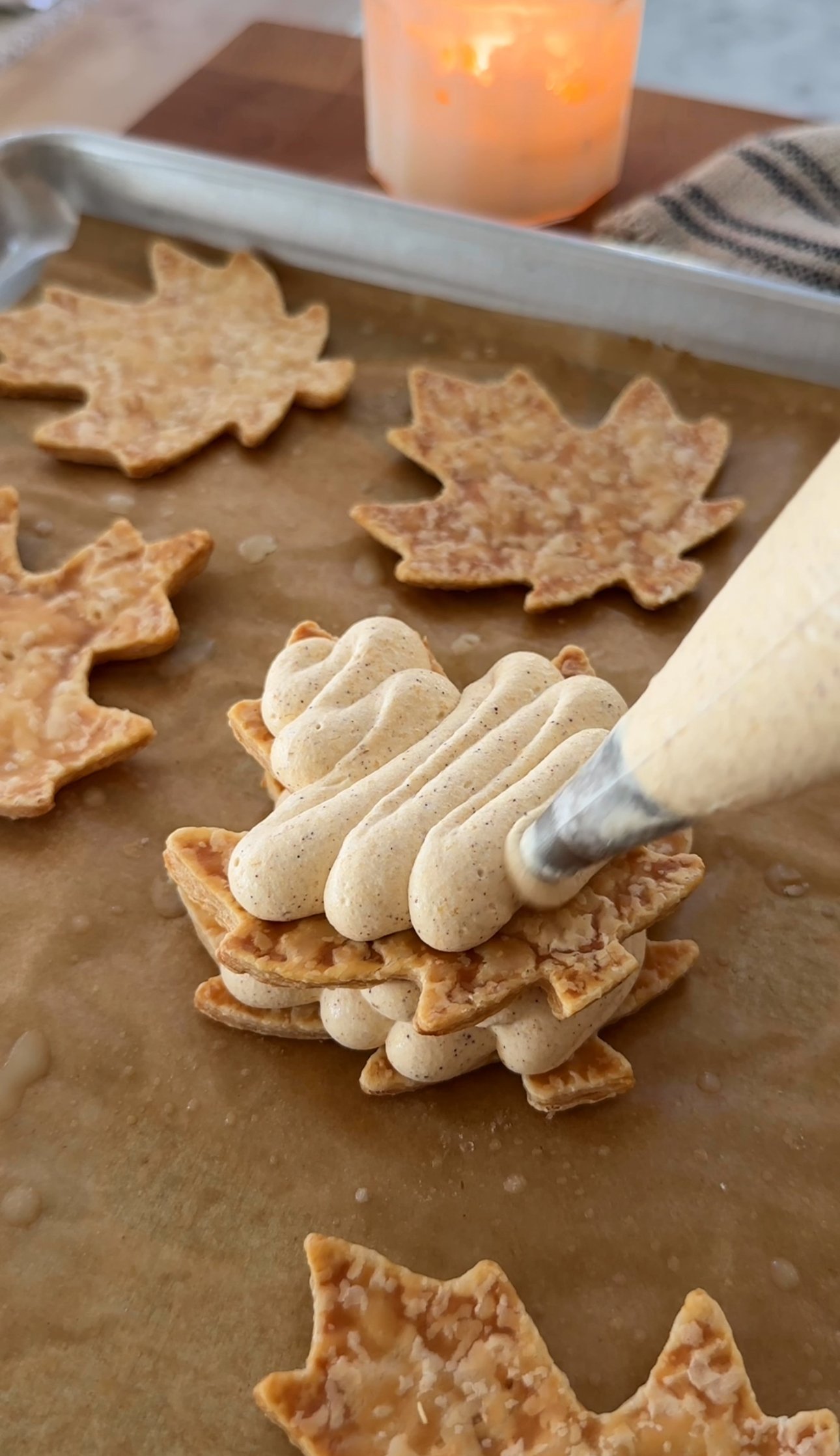 Fall Pumpkin Puff Pastry Leaves 