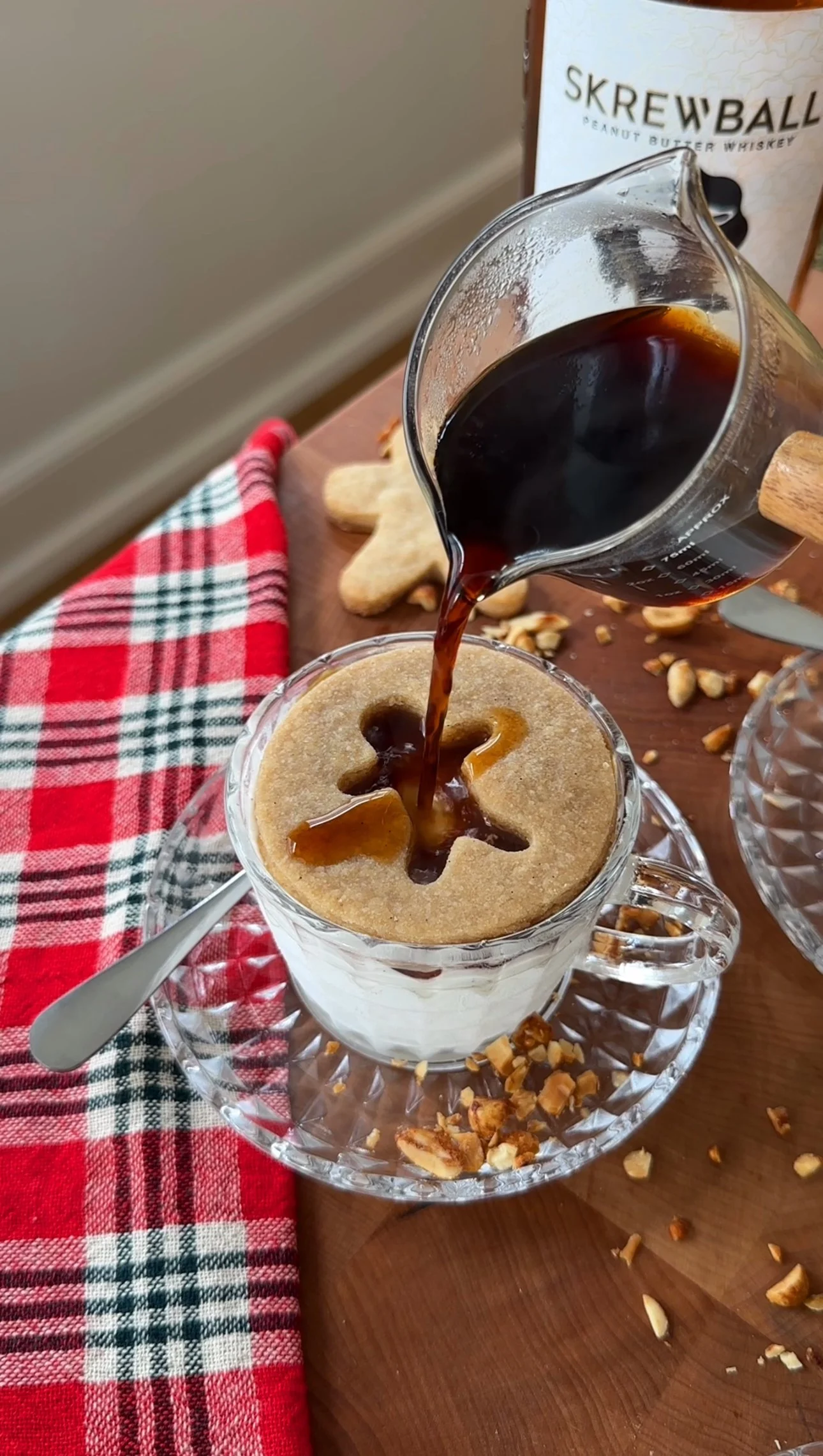 Peanut Butter Cookie Holiday Affogato with Screwball Whiskey