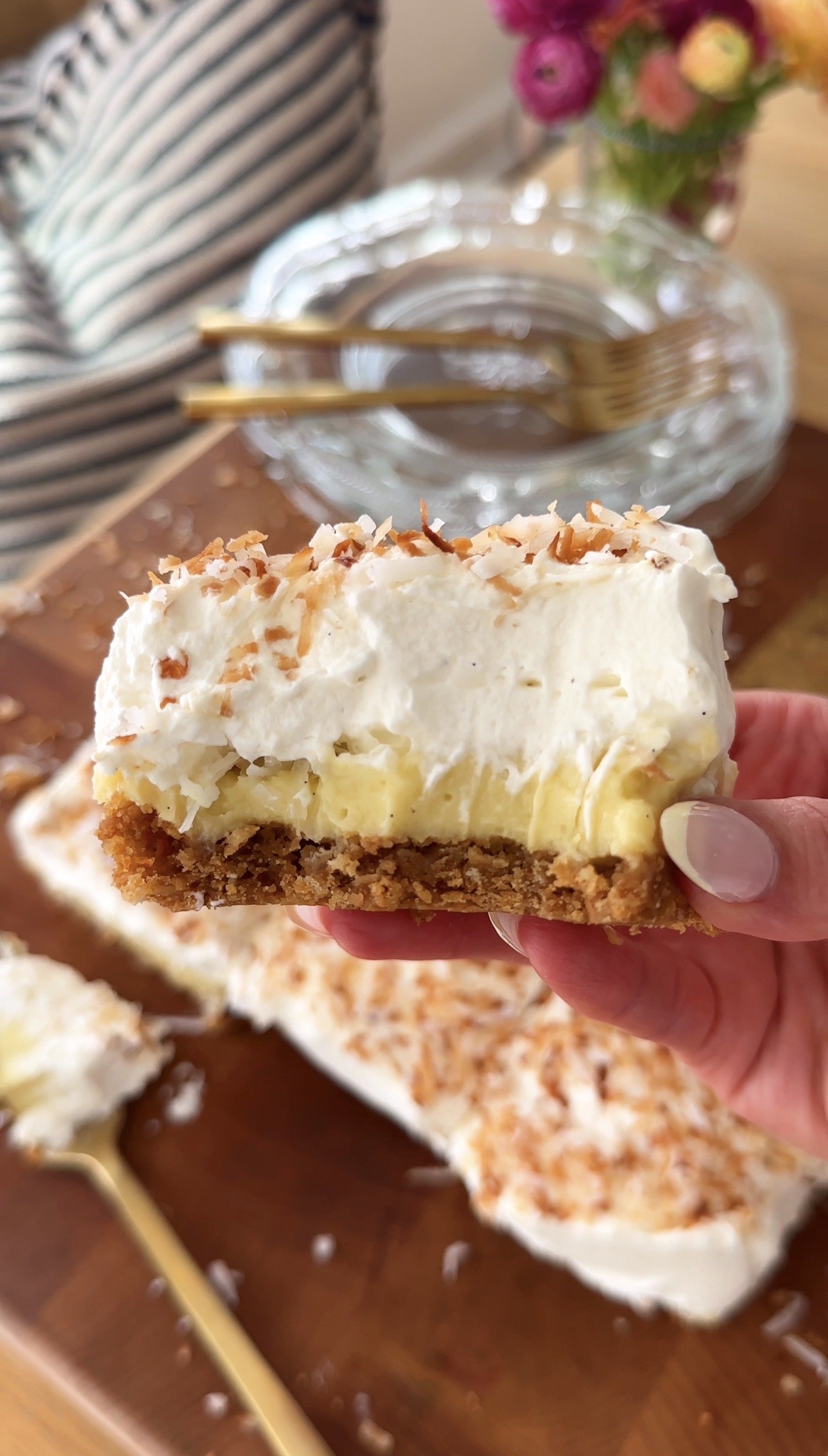 Toasted Coconut Cream Pie Bars