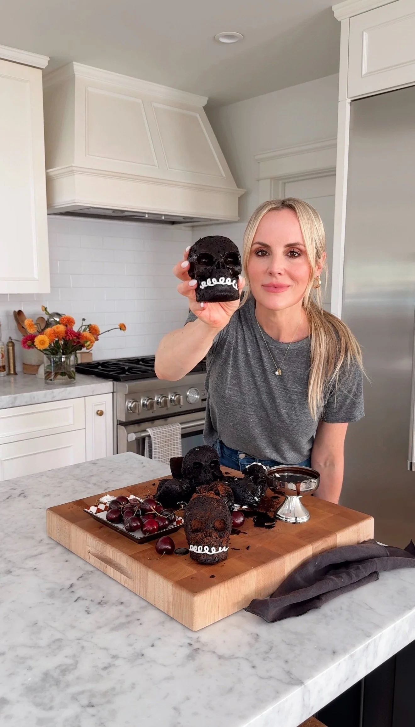 Chocolate Hostess Cake Skulls