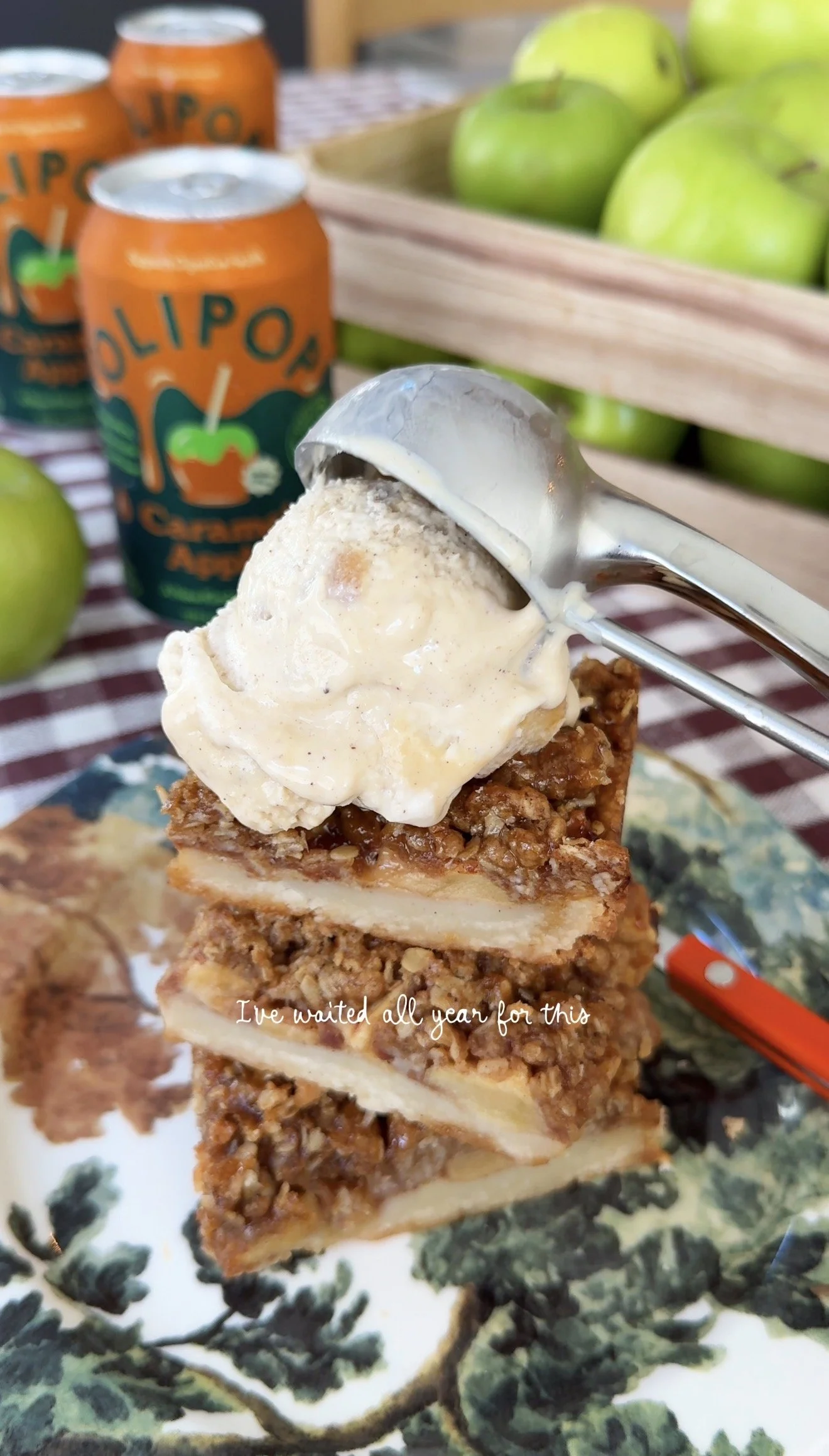 Homemade No-Churn Carmel Apple Ice Cream