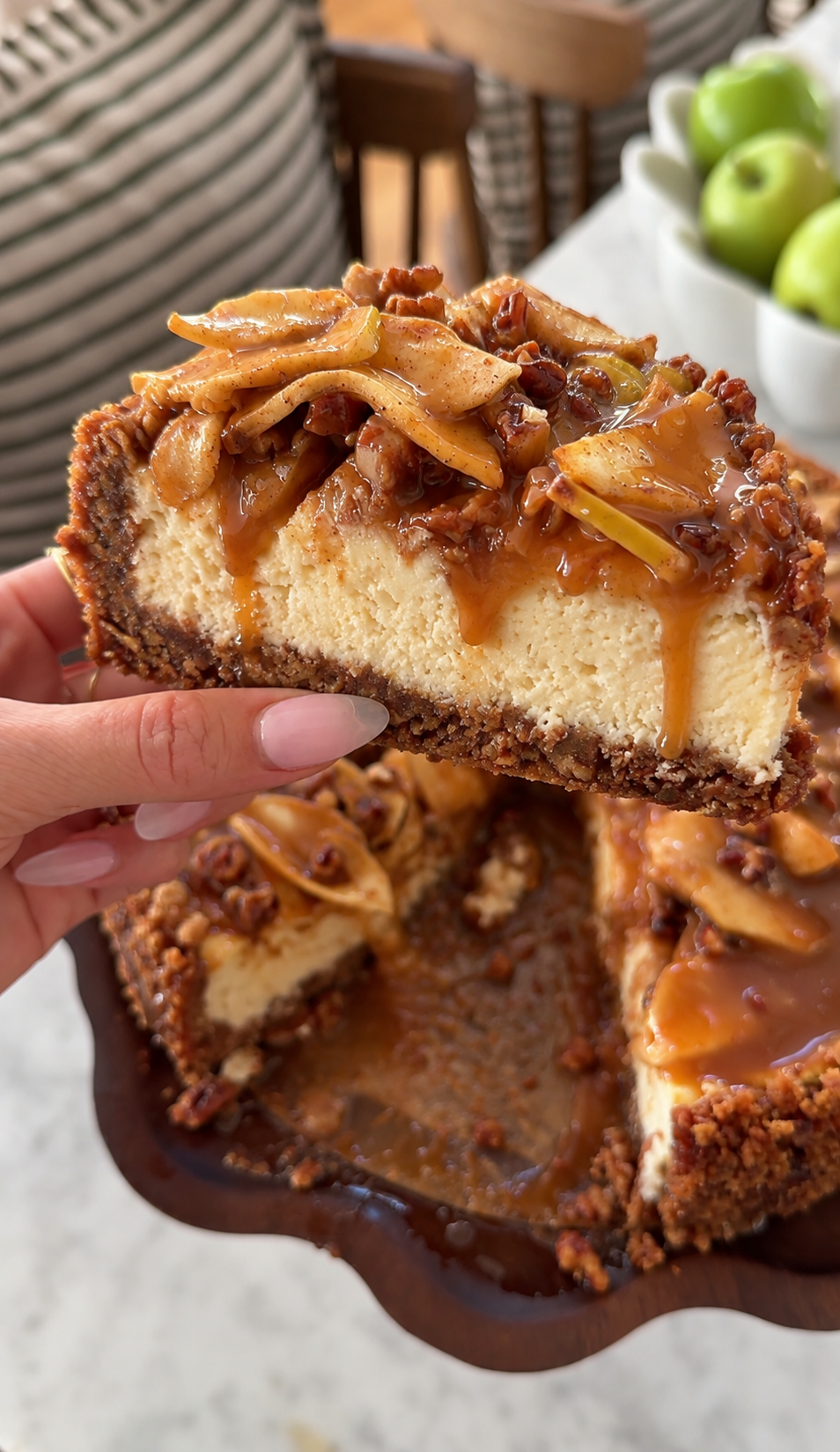 Salted Caramel Apple Cheesecake